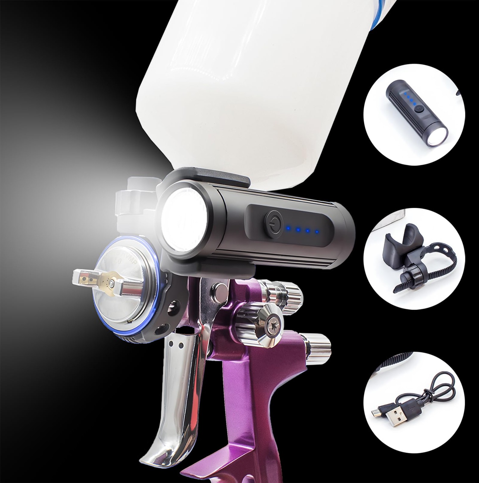 600 Lumen LightRechargeable Lightweight Spray Gun Light Natural Light Illum