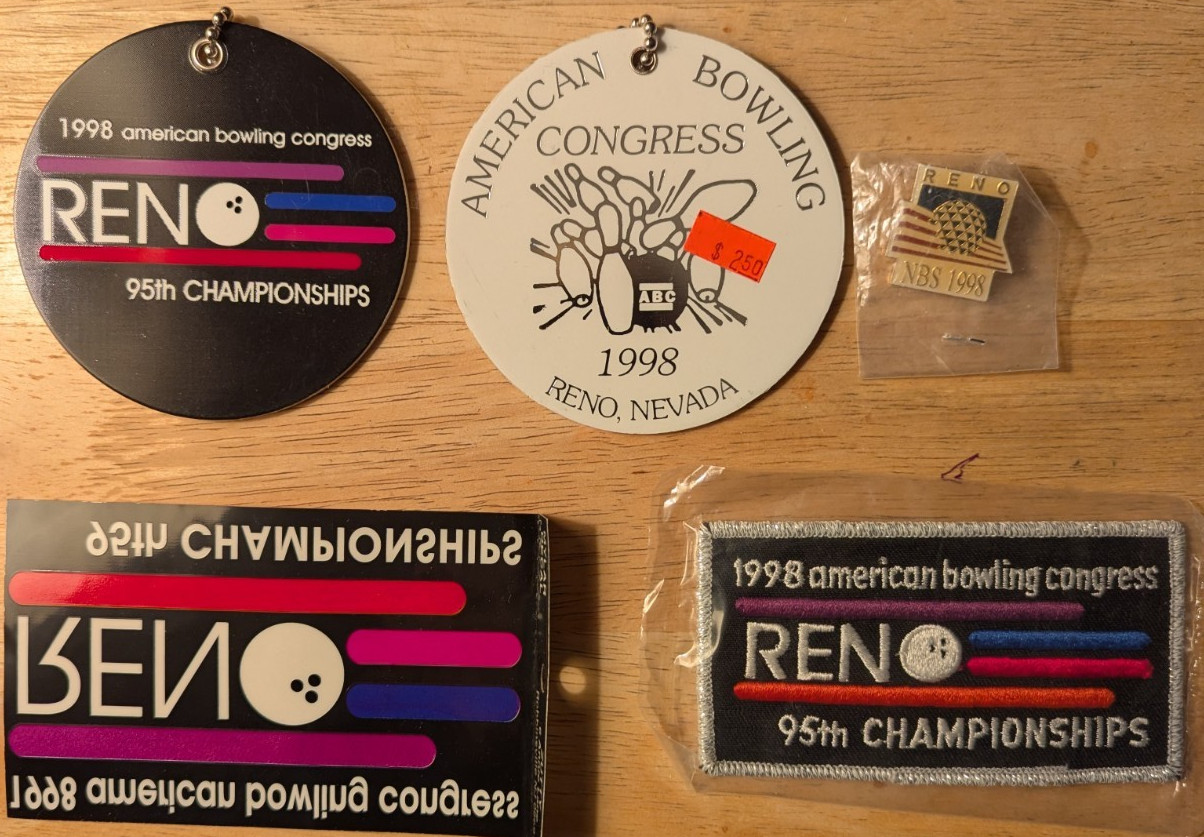 Vntg. ABC American Bowling Congress 1998 Reno, Nevada Memorabilia FREE SHIPPING
