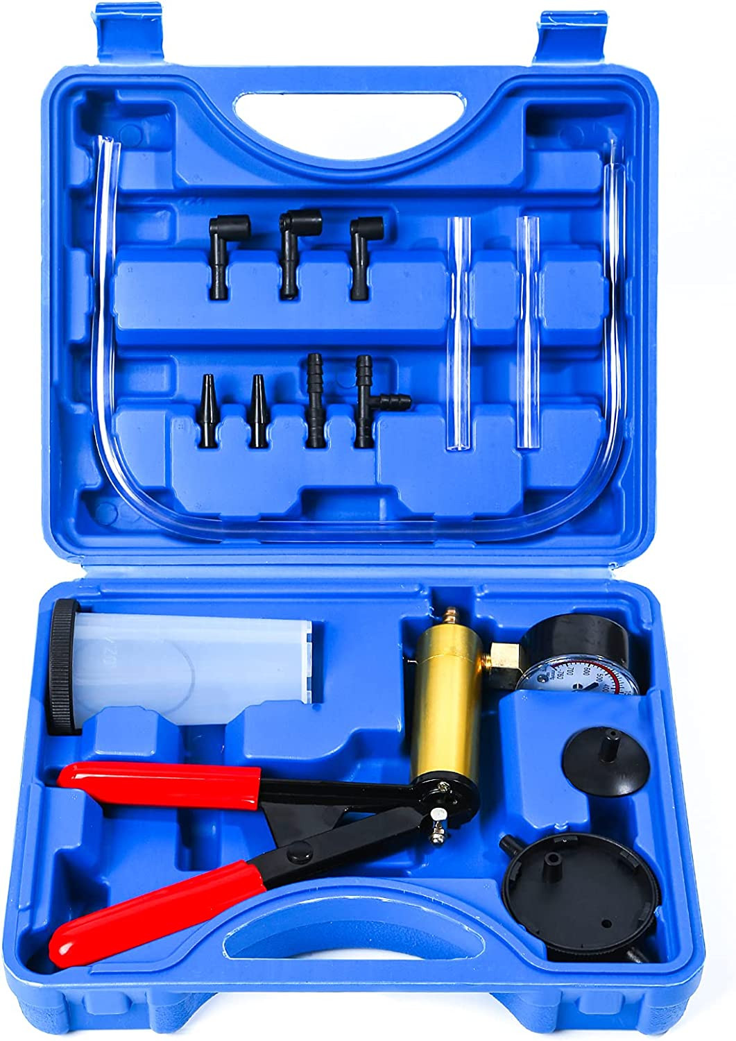 Brake Bleeder Kit with Hand Vacuum Pump with Gauge Adapters Automotive Brake Flu