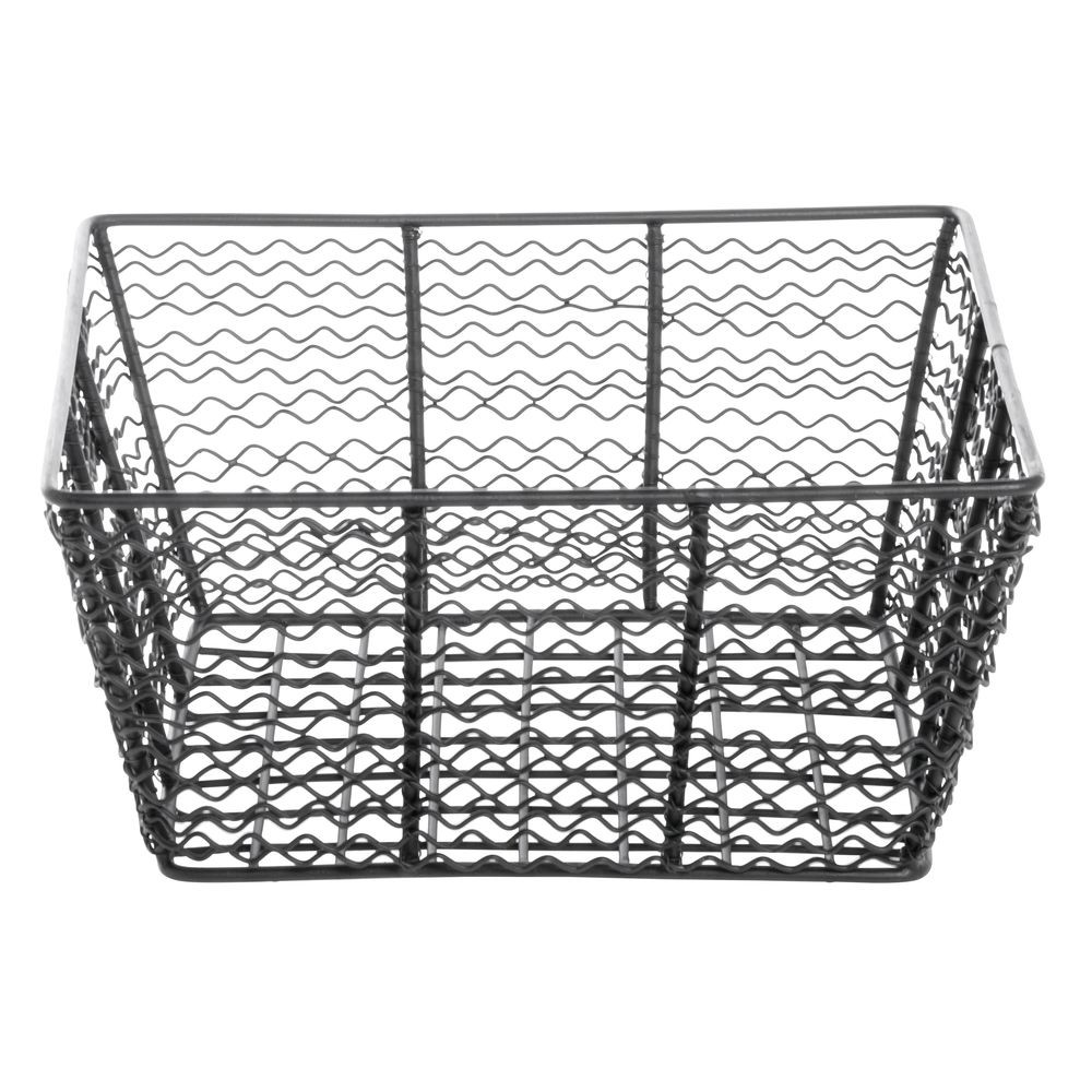 HUBERT Wire Basket Black Steel - 10 3/16 L x 10 3/16 W x 4 11/12 H