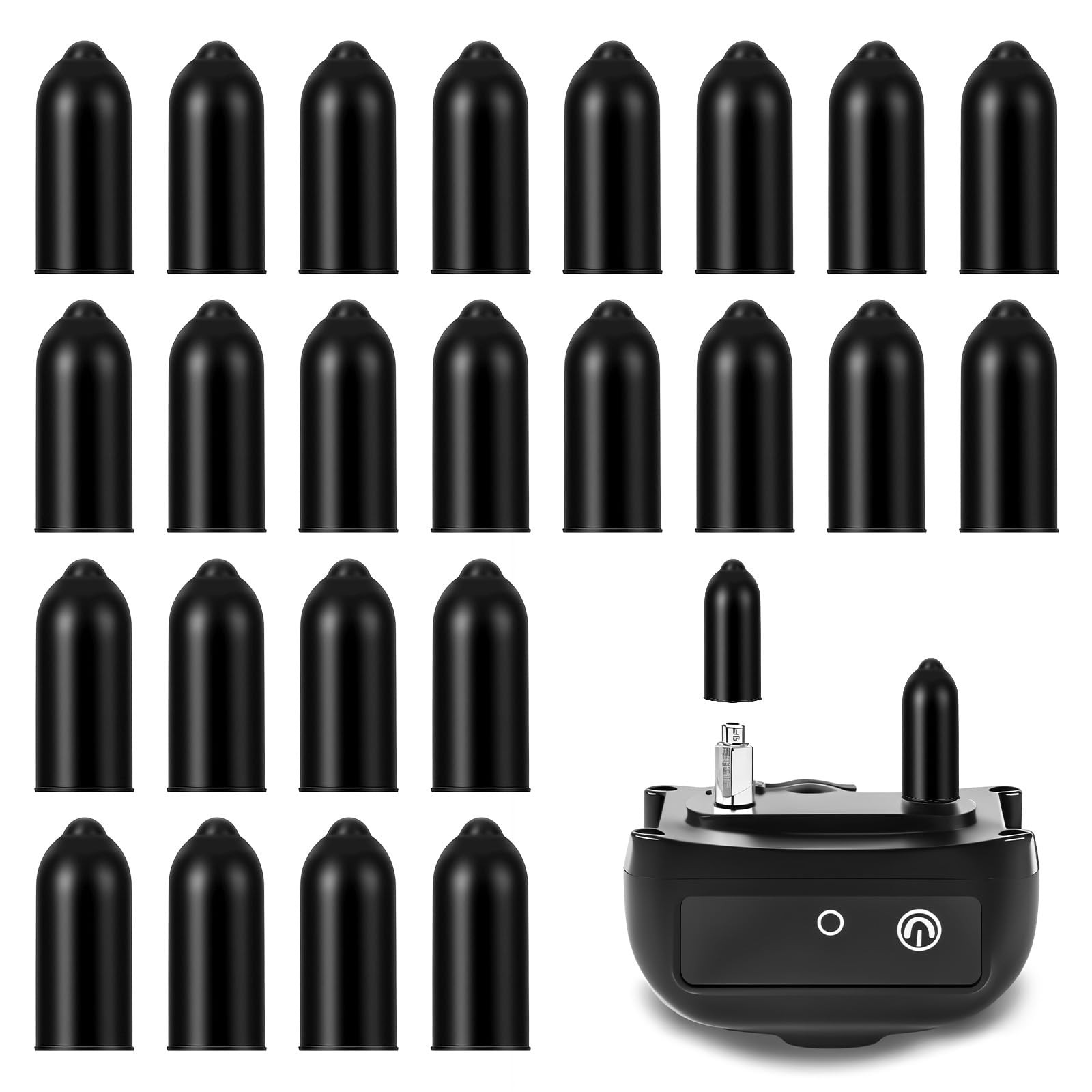 24Pcs Shock Collar Dog Rubber Tips - Prong Collar Cover Replacement, Pet Safe Co