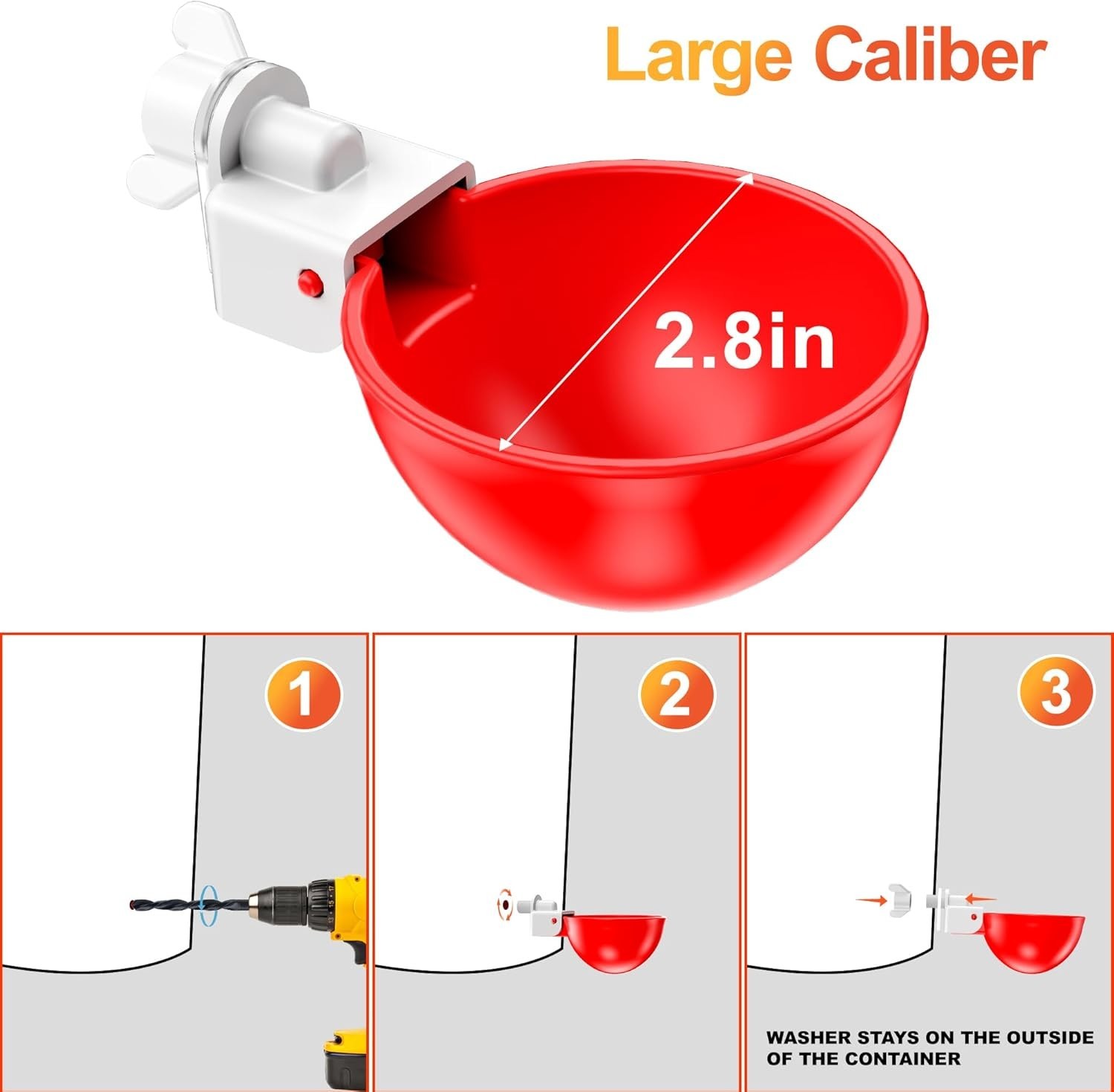 High-Quality Automatic Poultry Waterer Cups - 6 Count with Quick Install Kit