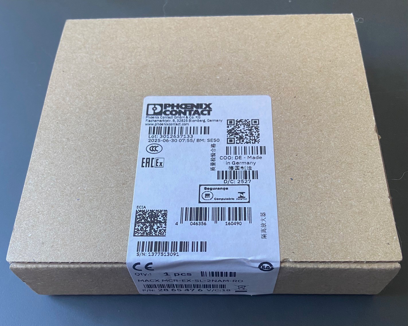2865476 MACX MCR-EX-SL-2NAM-RO Phoenix Contact Isolation Switch Amplifier NIB!
