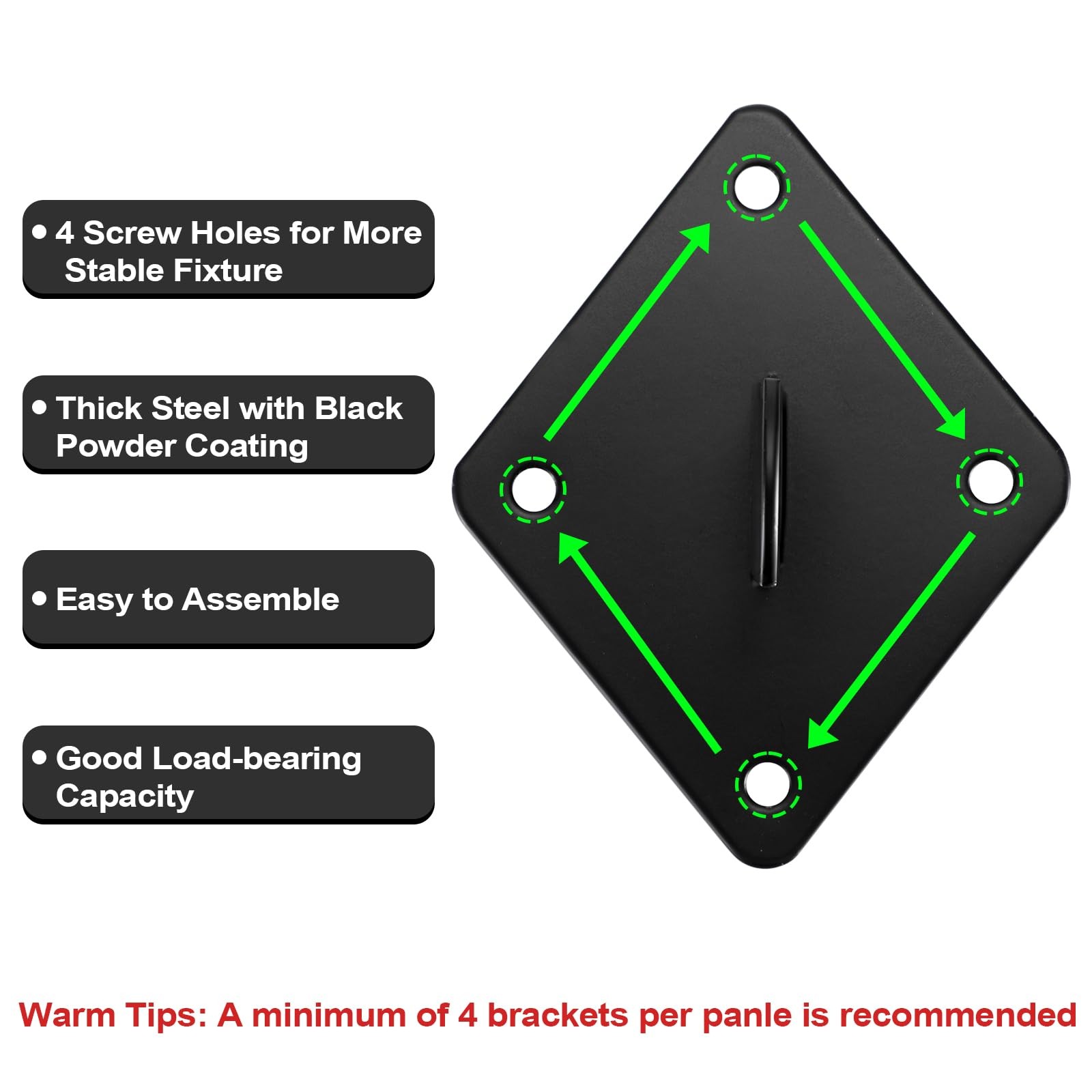 32 PCS Gridwall Mount Brackets Metal Grid Panel Accessories Wall Hooks Black