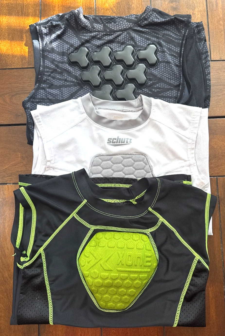 Lot of 3 Boys Youth Padded Chest Protector Shirts Size YS Youth Small Baseball
