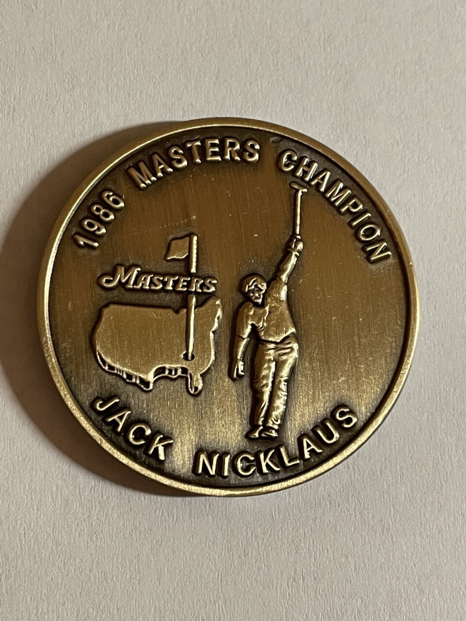 1986 Masters Champion Jack Nicklaus 1.5" Medallion Coin Style Golf Marker