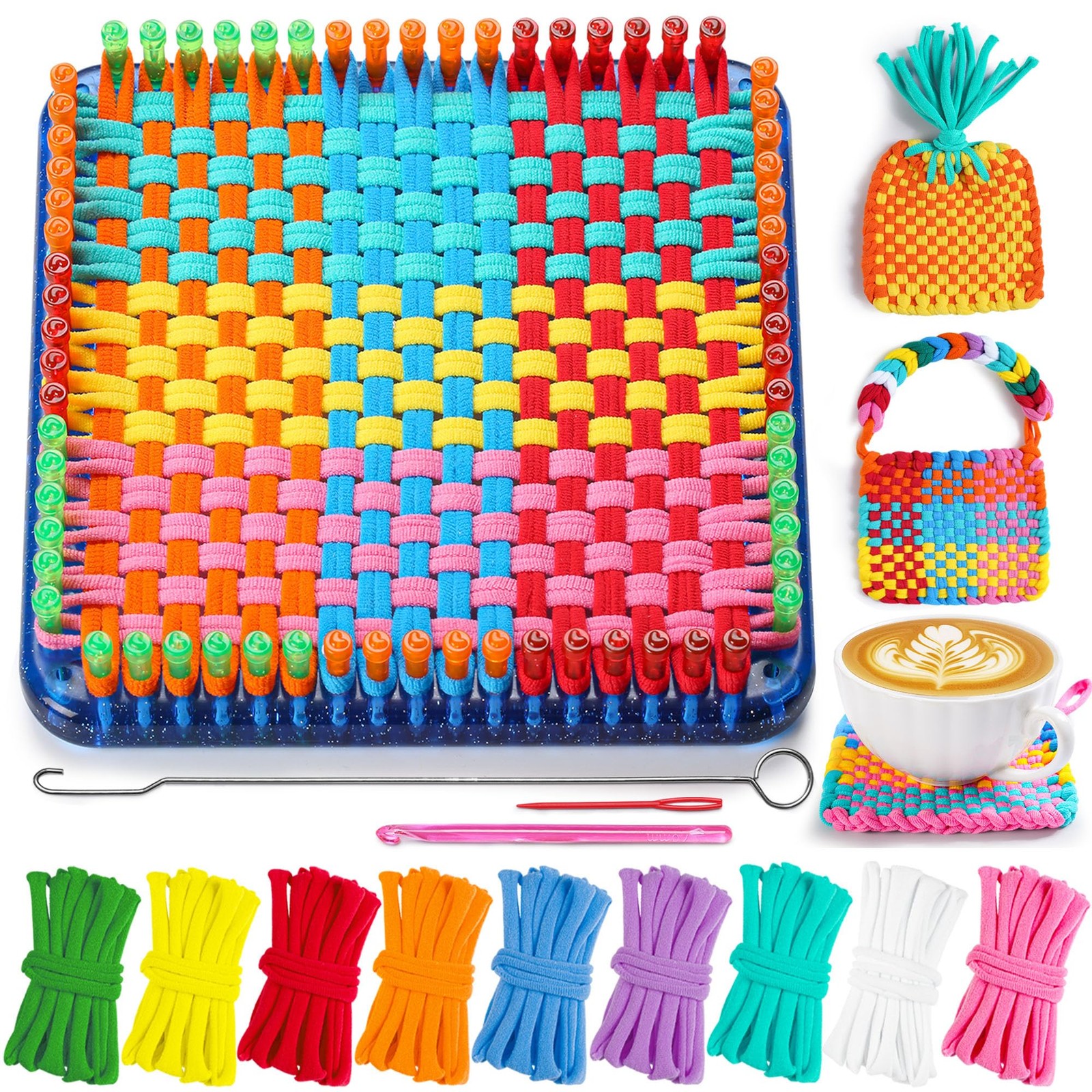 Weaving Loom Kit Toys for Kids and Adults, Potholder Loops DIY Arts and Craft...