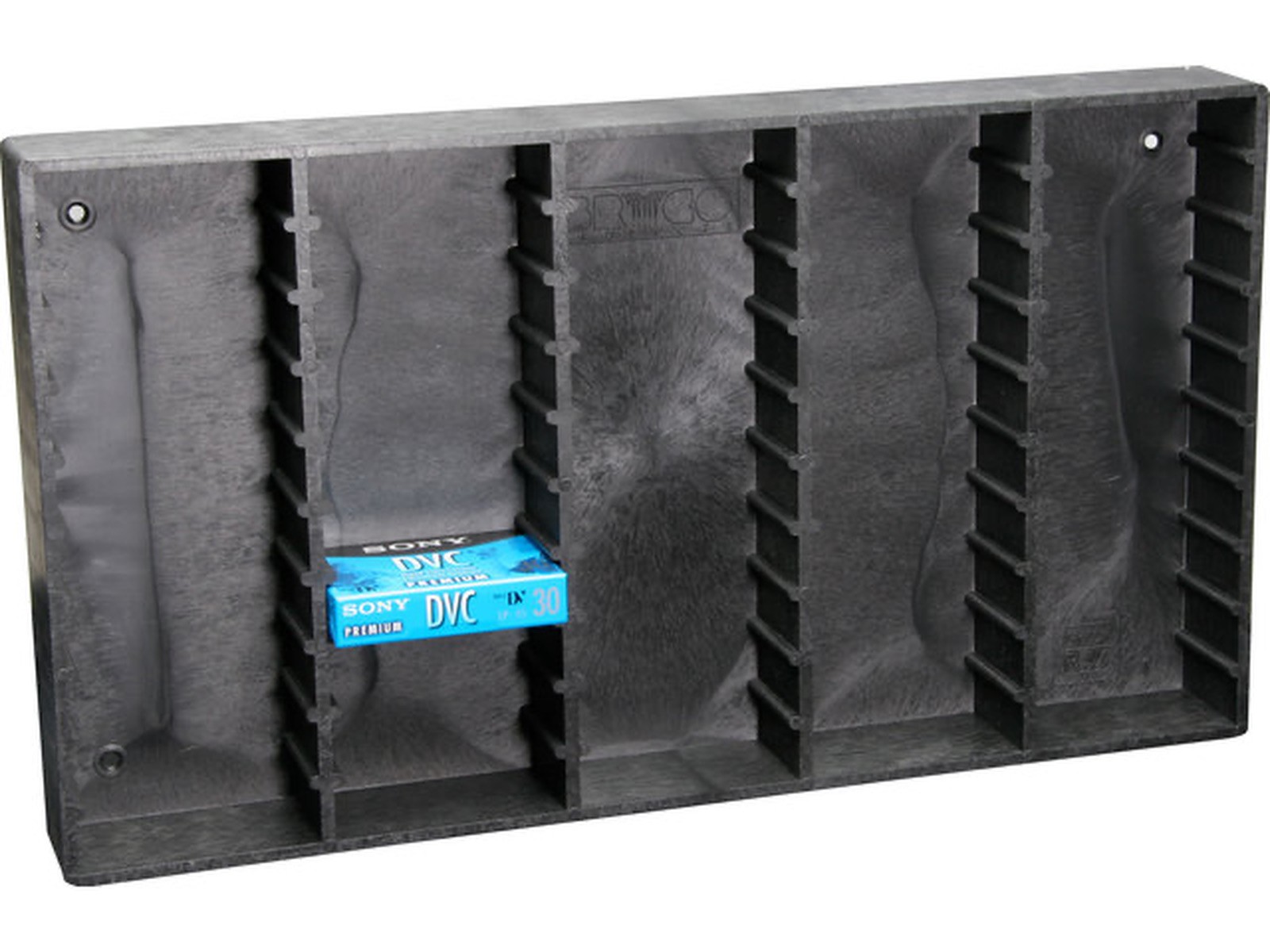 STORAGE RACK Bryco MDV-50 Mini DV 50 Tape Holder For Wall / Desk Editing Black