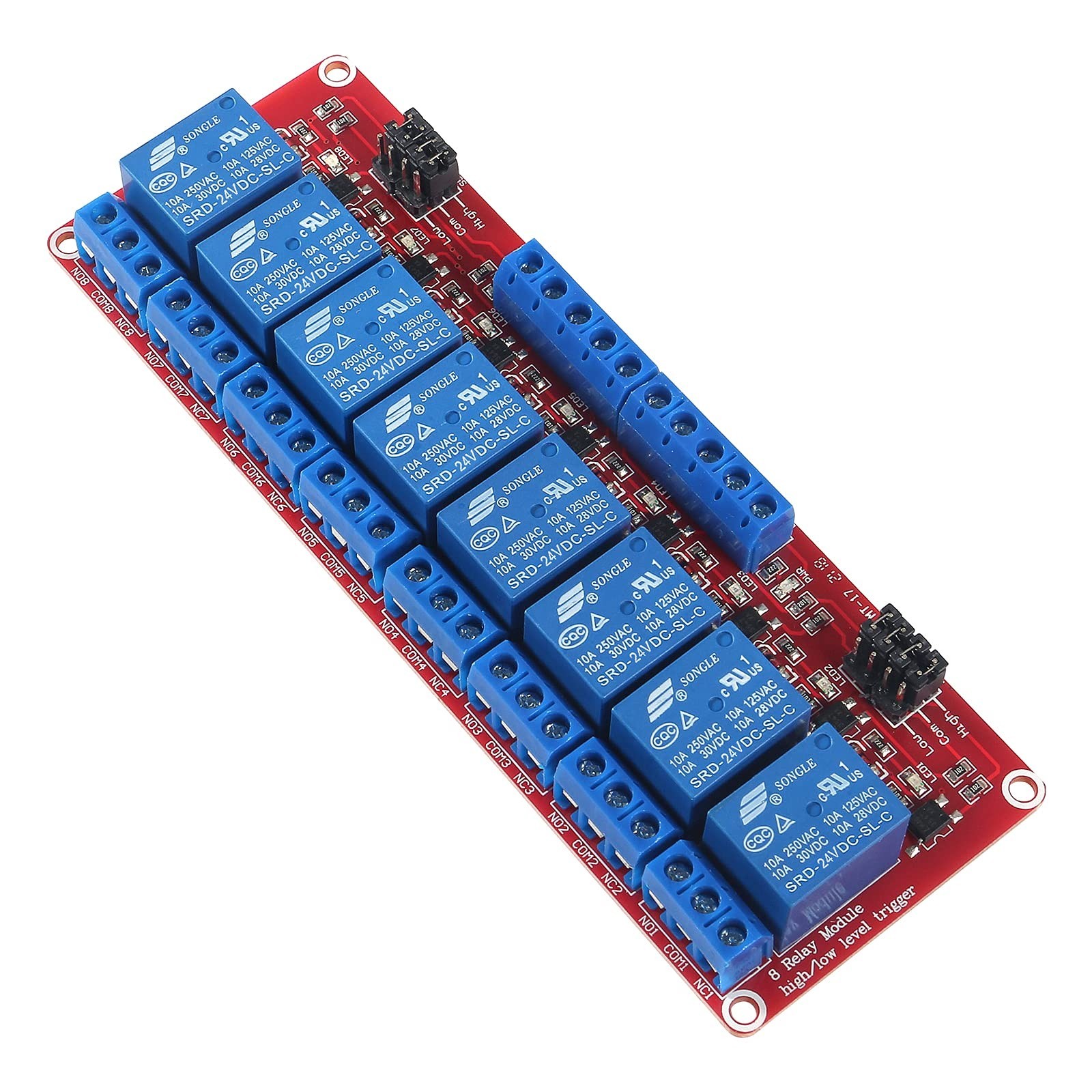 DC 24V Relay Module Relay Board 8 Channel OPTO-Isolated High or Low Level Tri...