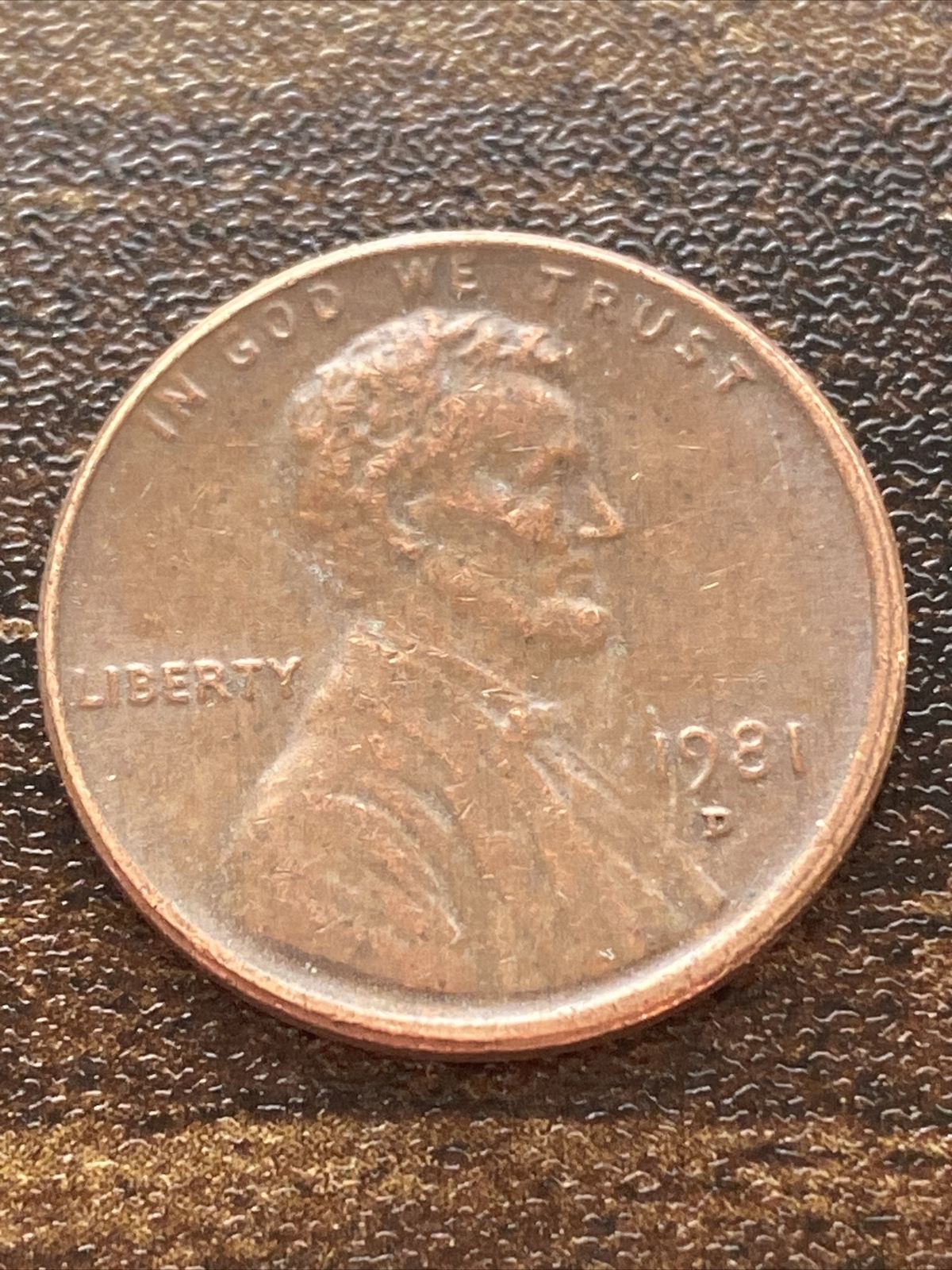 1981 D Penny Error Variety Lincoln Memorial D/D Filled “D” Actual Coin TK3450*