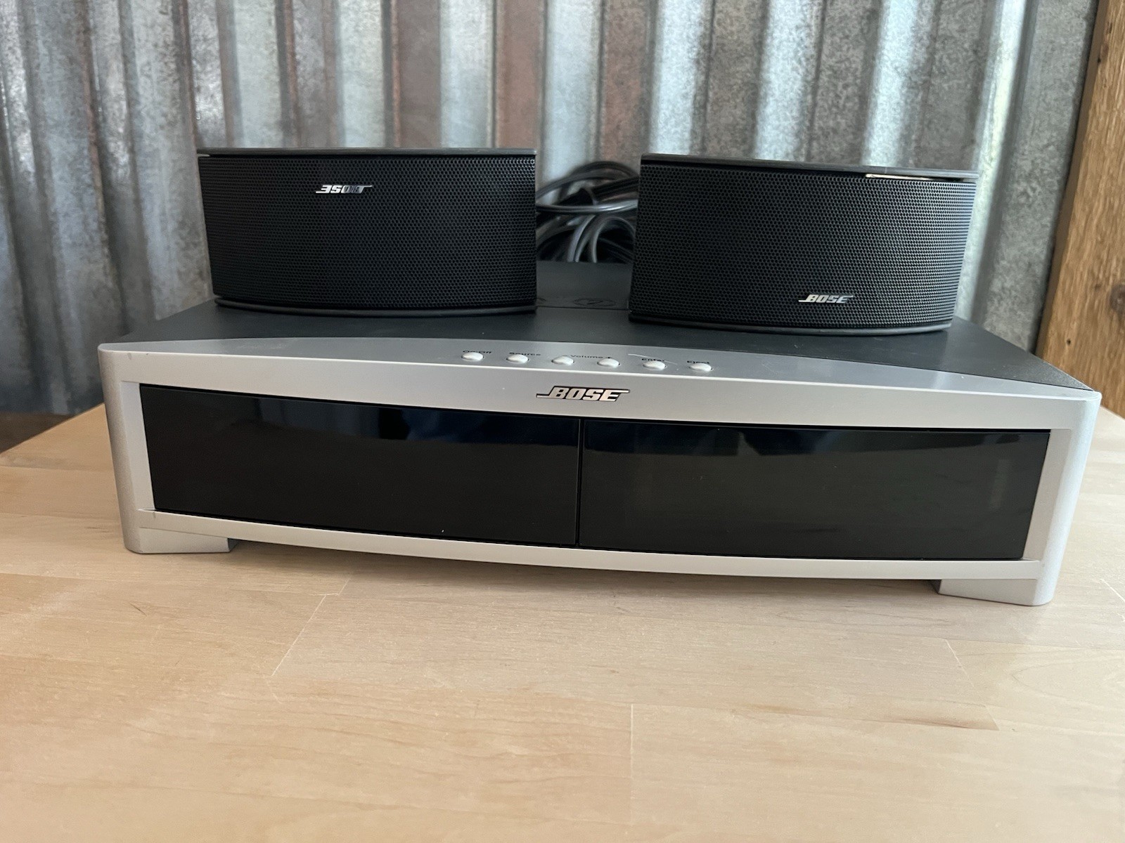 BOSE Model AV3-2-1 III  Media Center Silver NO POWER CORD Includes 2 Speakers