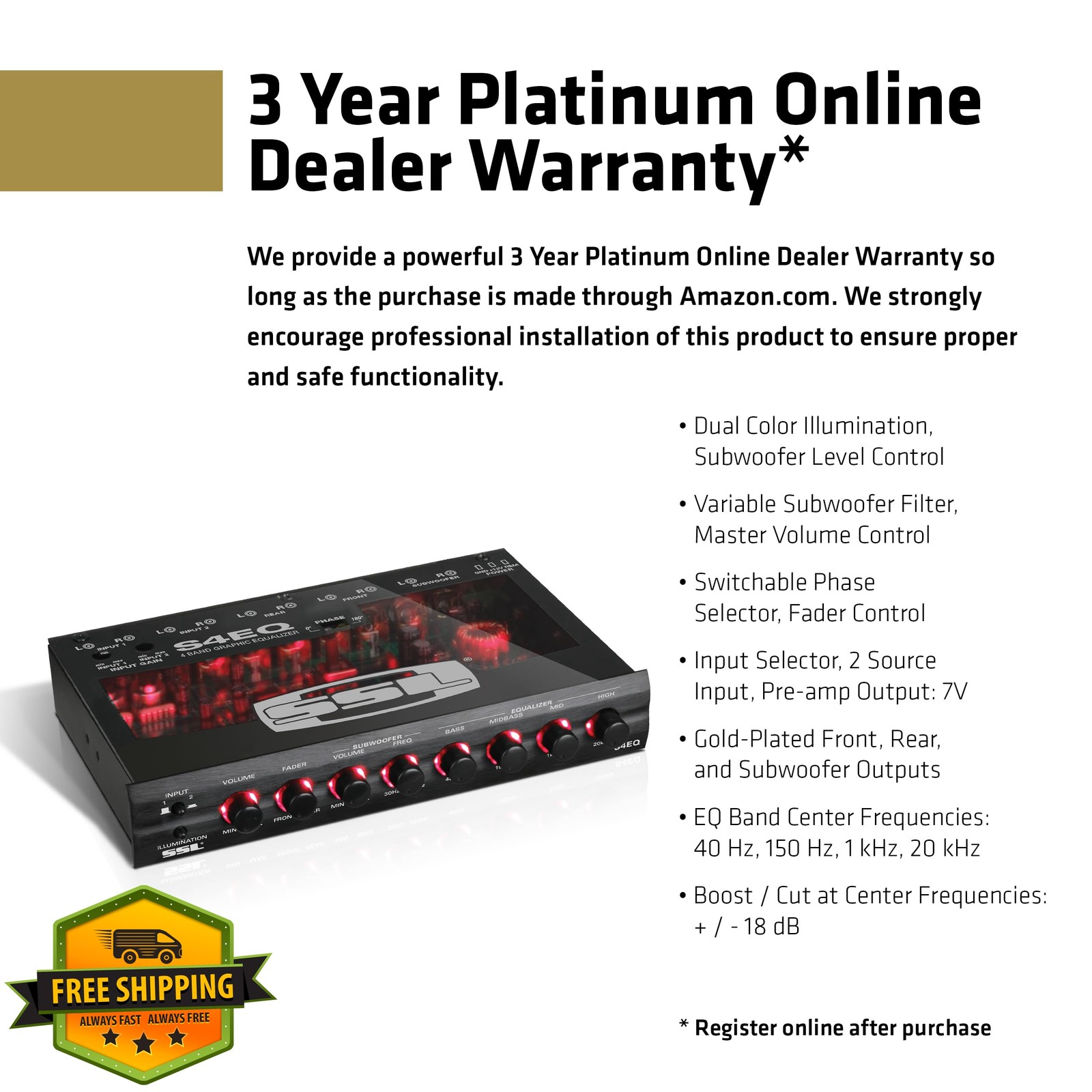 Sound Storm S4EQ 4 Band Car Equalizer