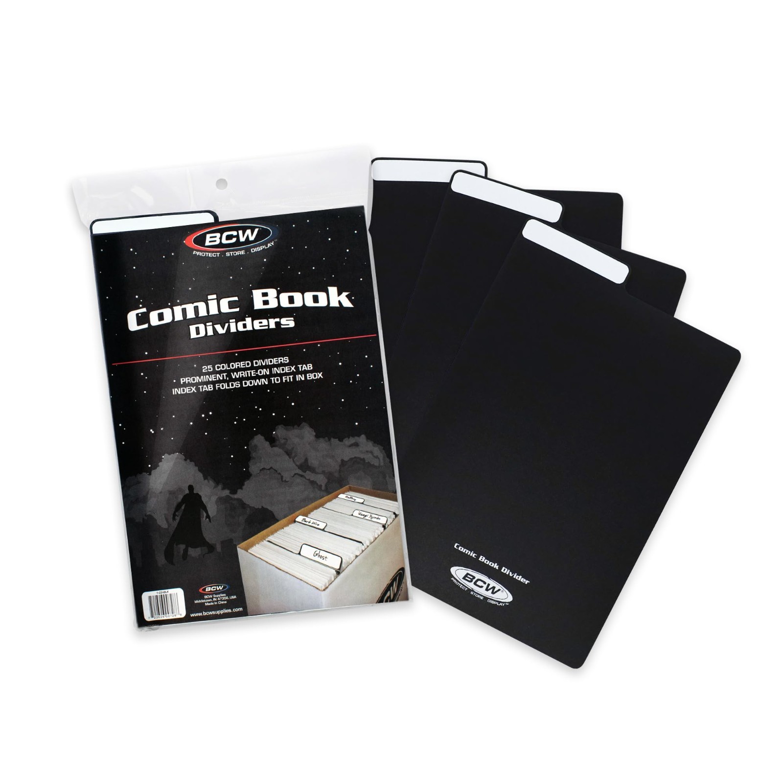 25 Pack Comic Dividers - Archival Plastic Storage Organizers with Write-On Tabs