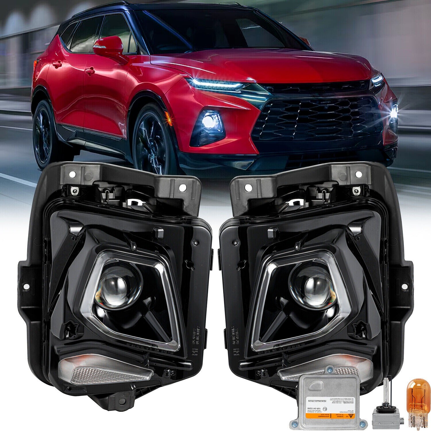 Pair For Chevy Blazer 2019 2020 2021 HID Headlight w/Bulb Driver+Passenger Side