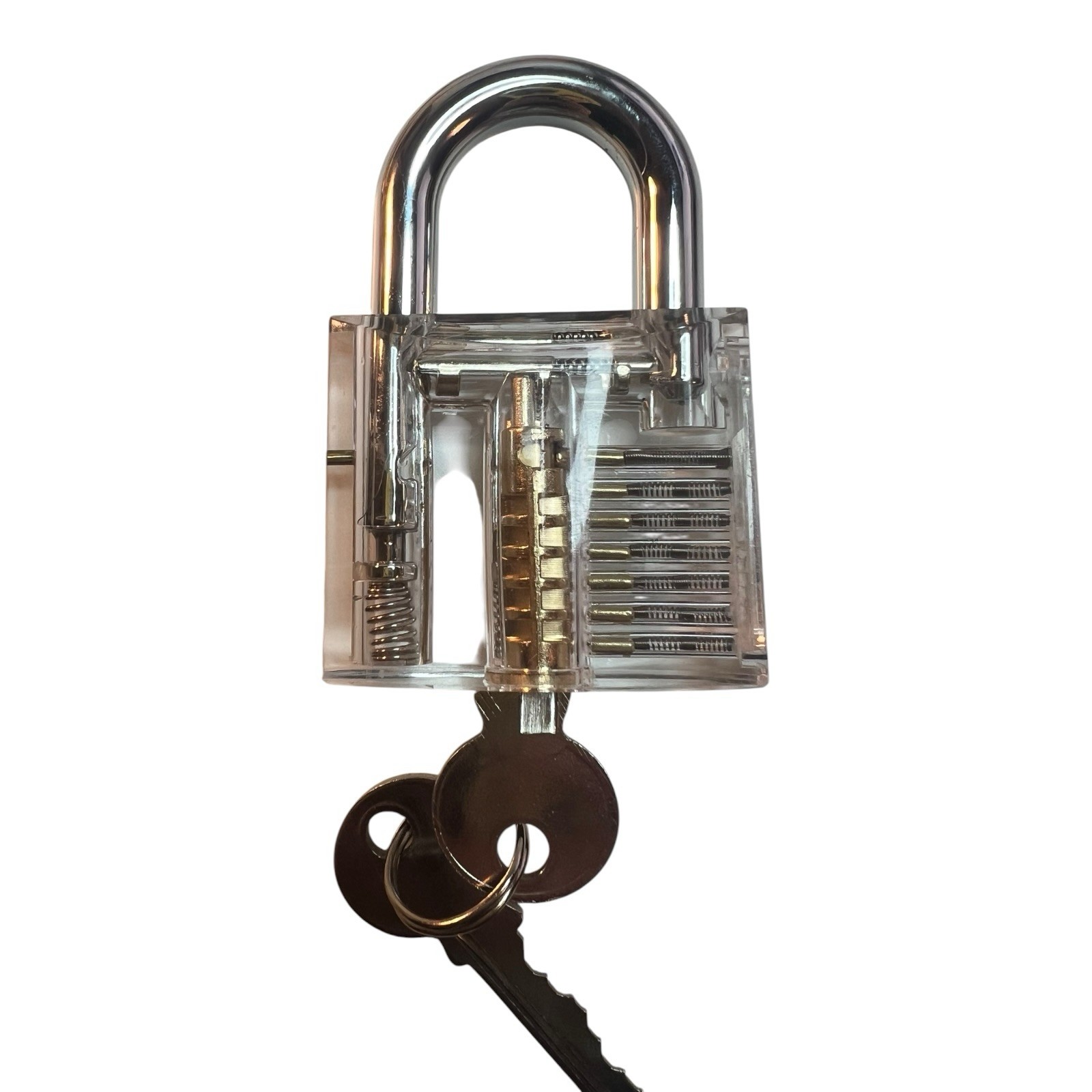 KAK Transparent Practice Padlock with Keys | 80x50mm Visible Locksmith Cutaway