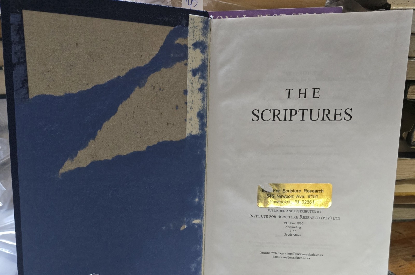 The Scriptures 1998 Institute for Scripture Research Book ISBN 0-620-20694-8
