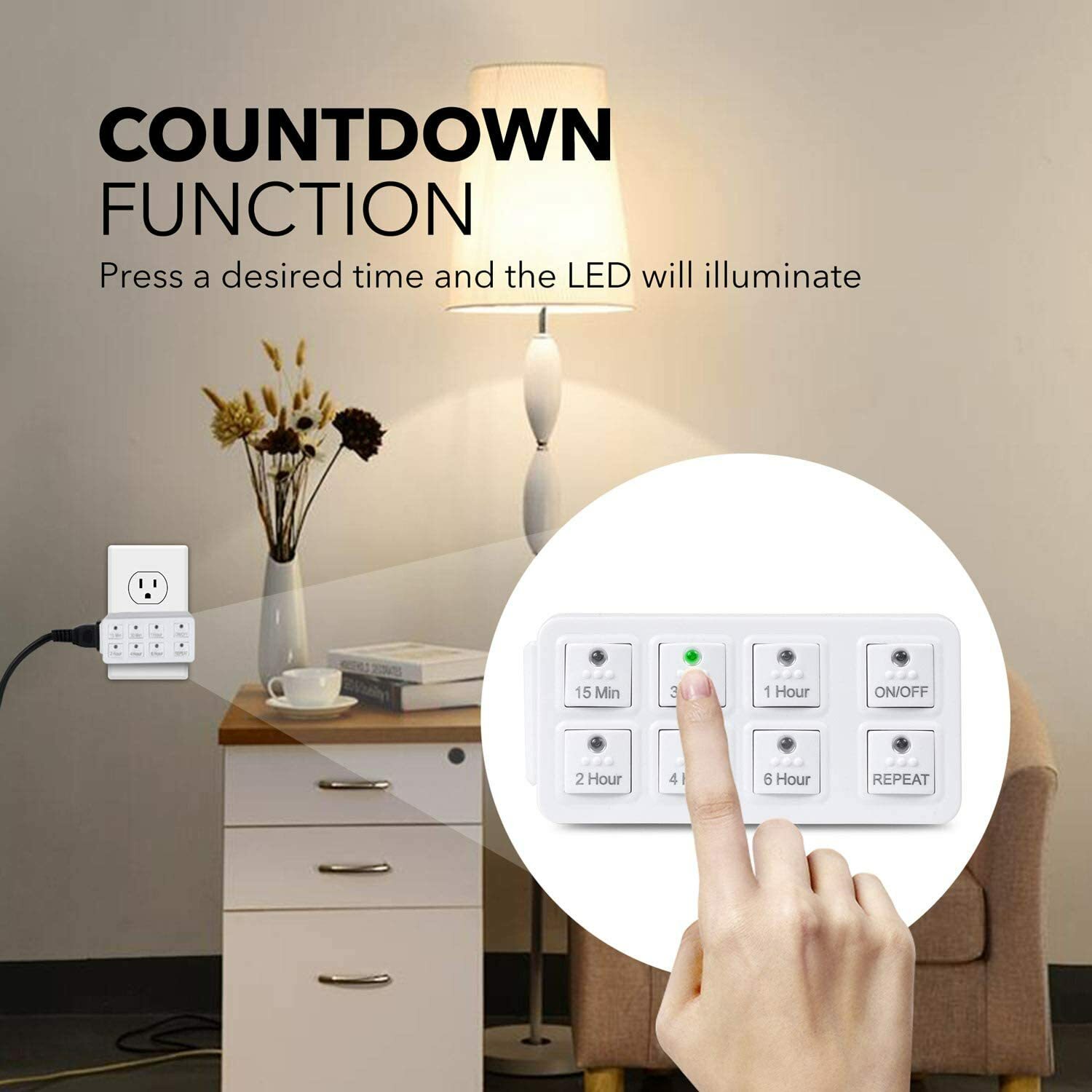 BN-LINK Smart Digital Countdown Timer with Repeat Function Shut Off Touch Button