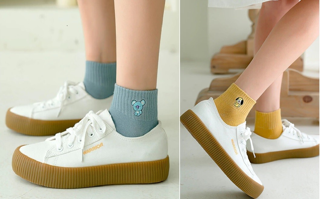 BTS Bangton Boys KPOP Cute Cartoon Cotton Socks Women Girls Army 8 Pair