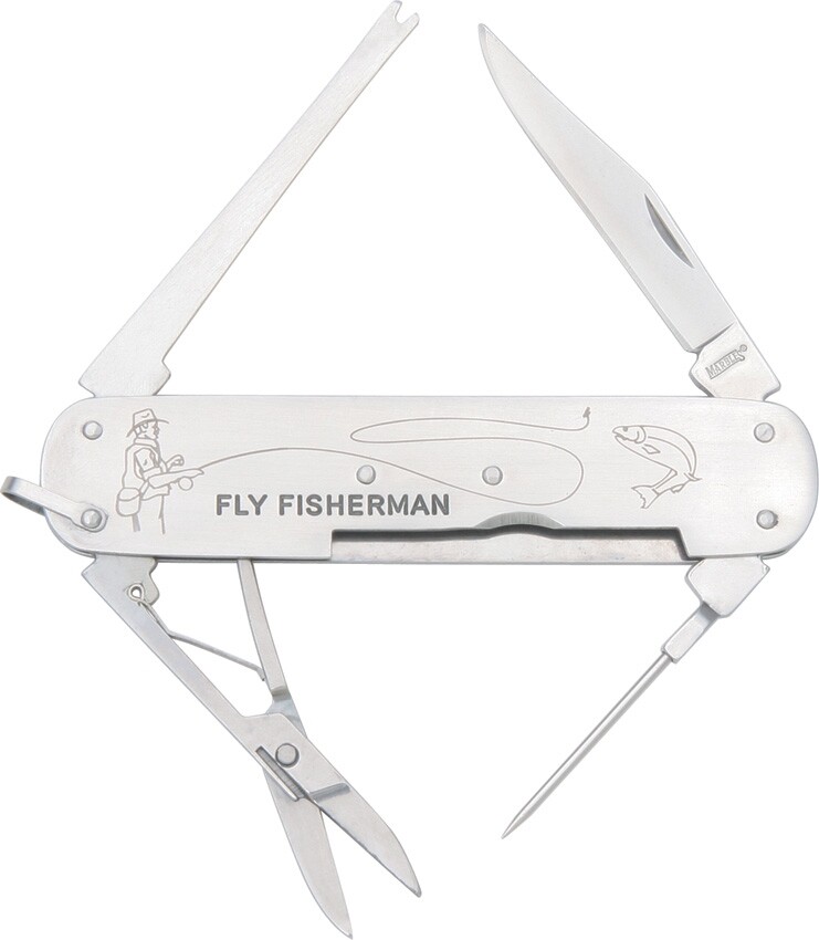 MARBLES Stainless Steel Handle Fly Fisherman Folding Pocket Knife 168C New