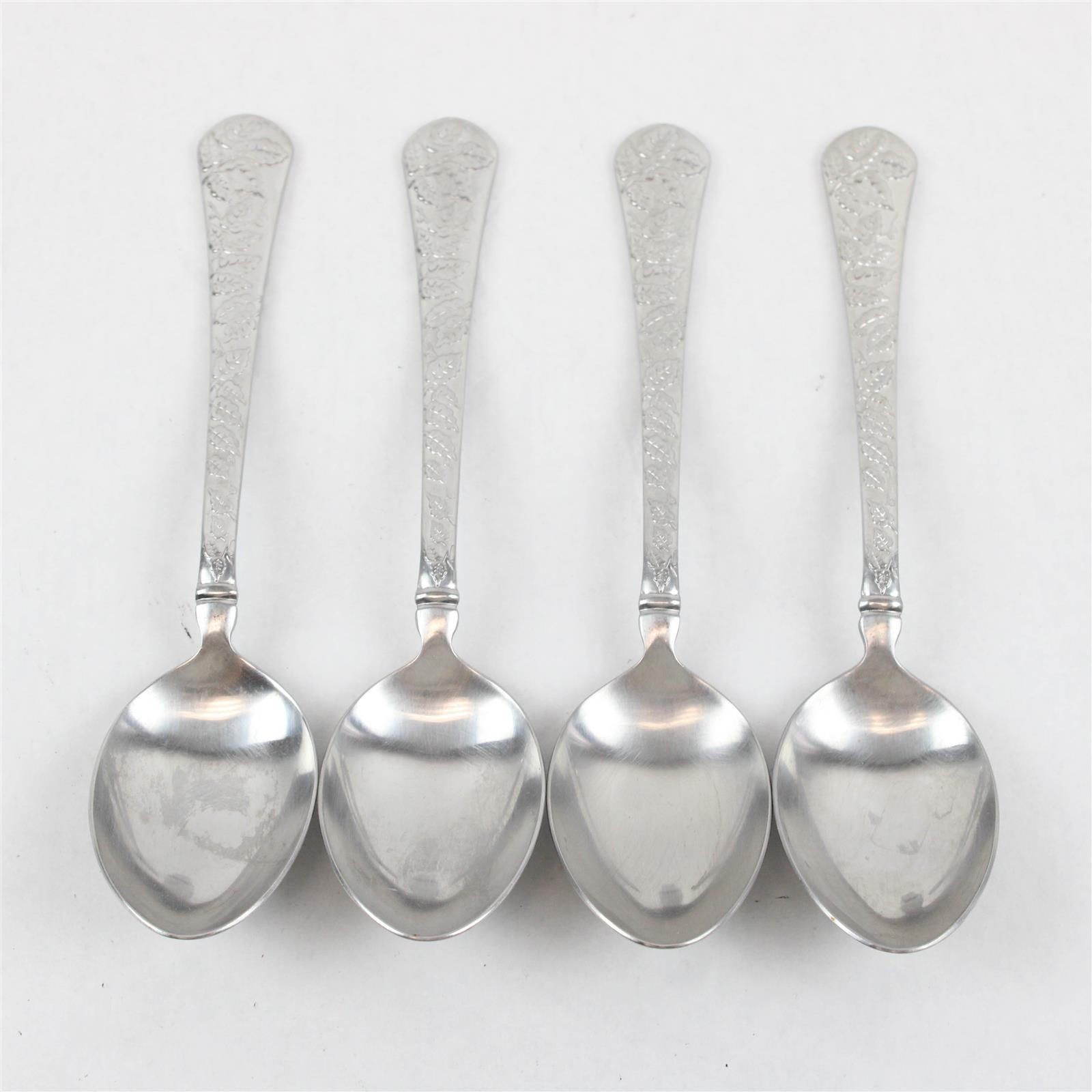 Lot of 4 Yamazaki Tapestry Bouquet Stainless Steel Dinner Spoons 7.5"