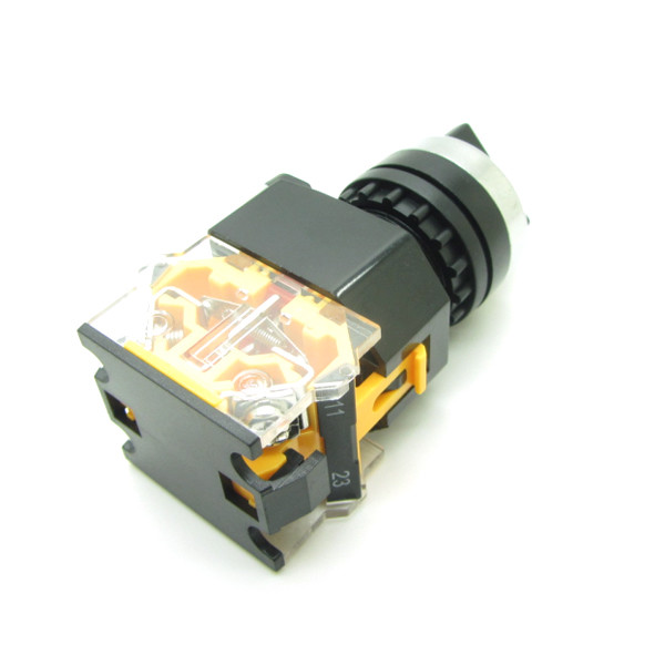 Round 22mm Rotary Selector Switch 2 Positions NC + NO Latching Self-Locking 10A