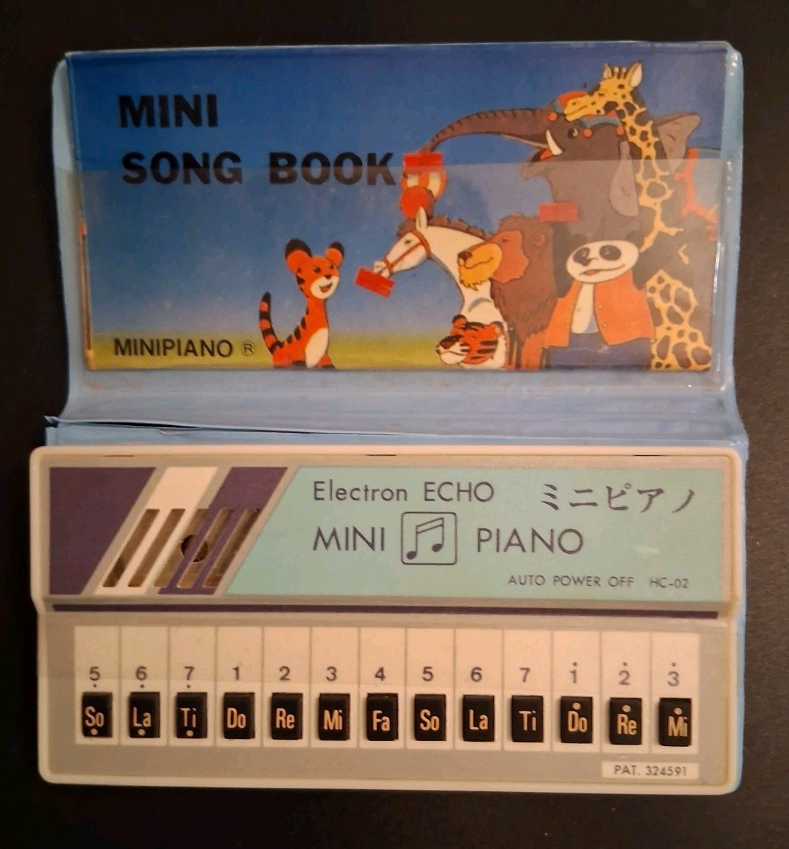 Electron Echo Mini Piano With Mini Song Book 1980s With Blue Case