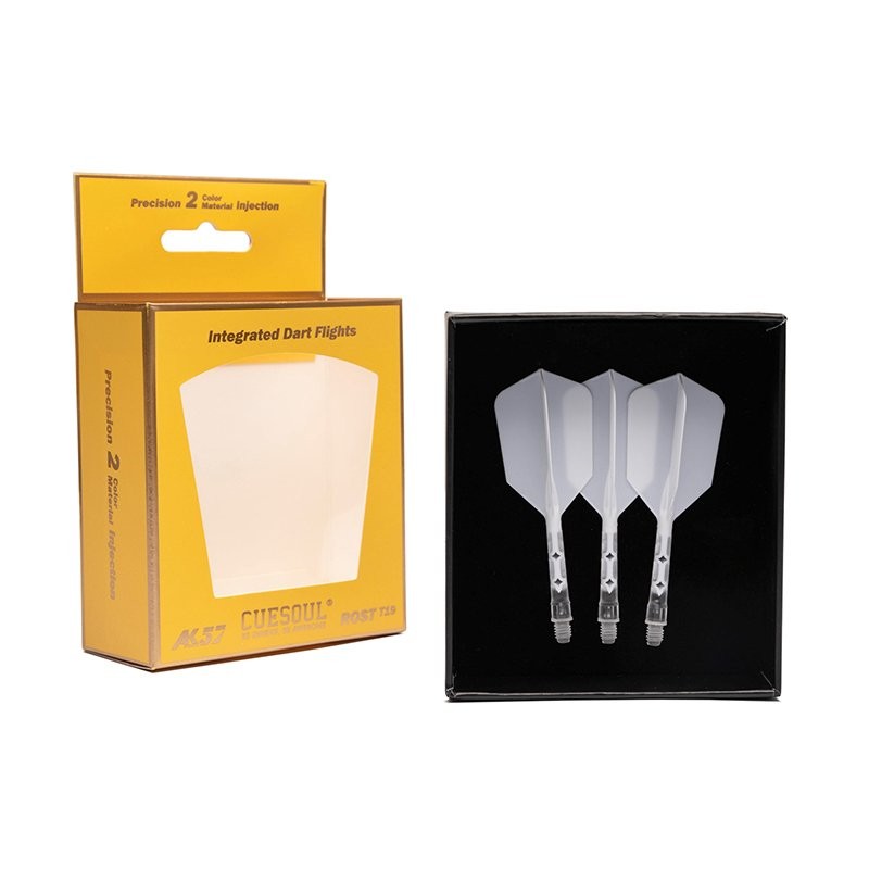 CUESOUL ROST T19 Integrated Dart Shaft and Flight Slim Shape,Set of 3-White