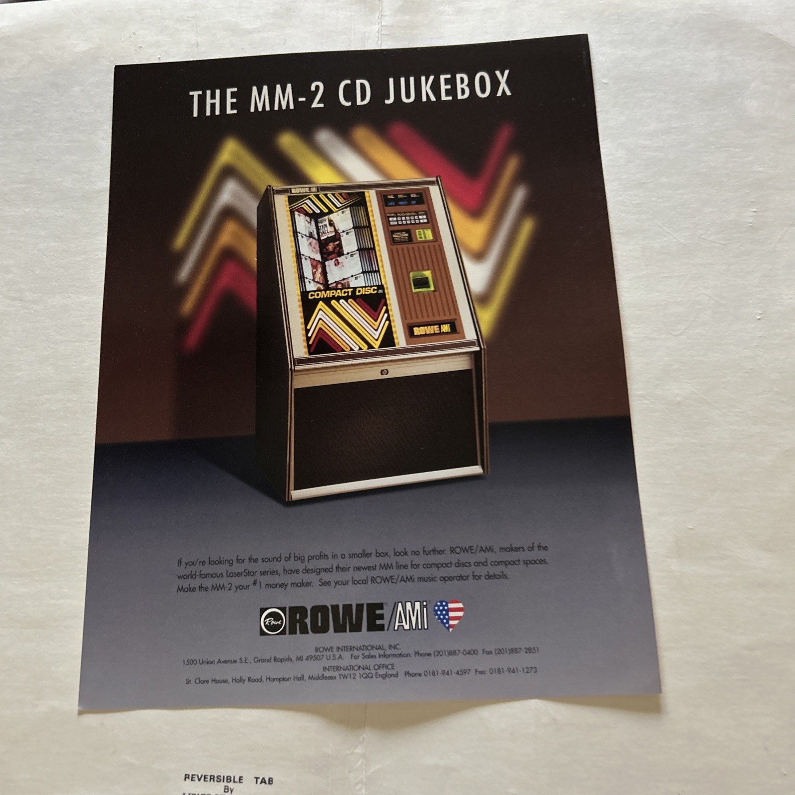 Original Factory Jukebox Ami-Rowe MM-:2 Cd FLYER