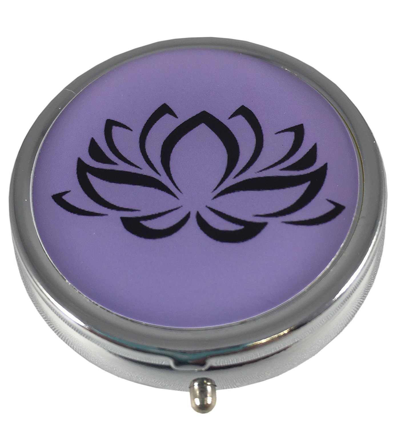 Lotus Flower Small Daily Medication Pill Box Case Organizer Pocket Purse Travel
