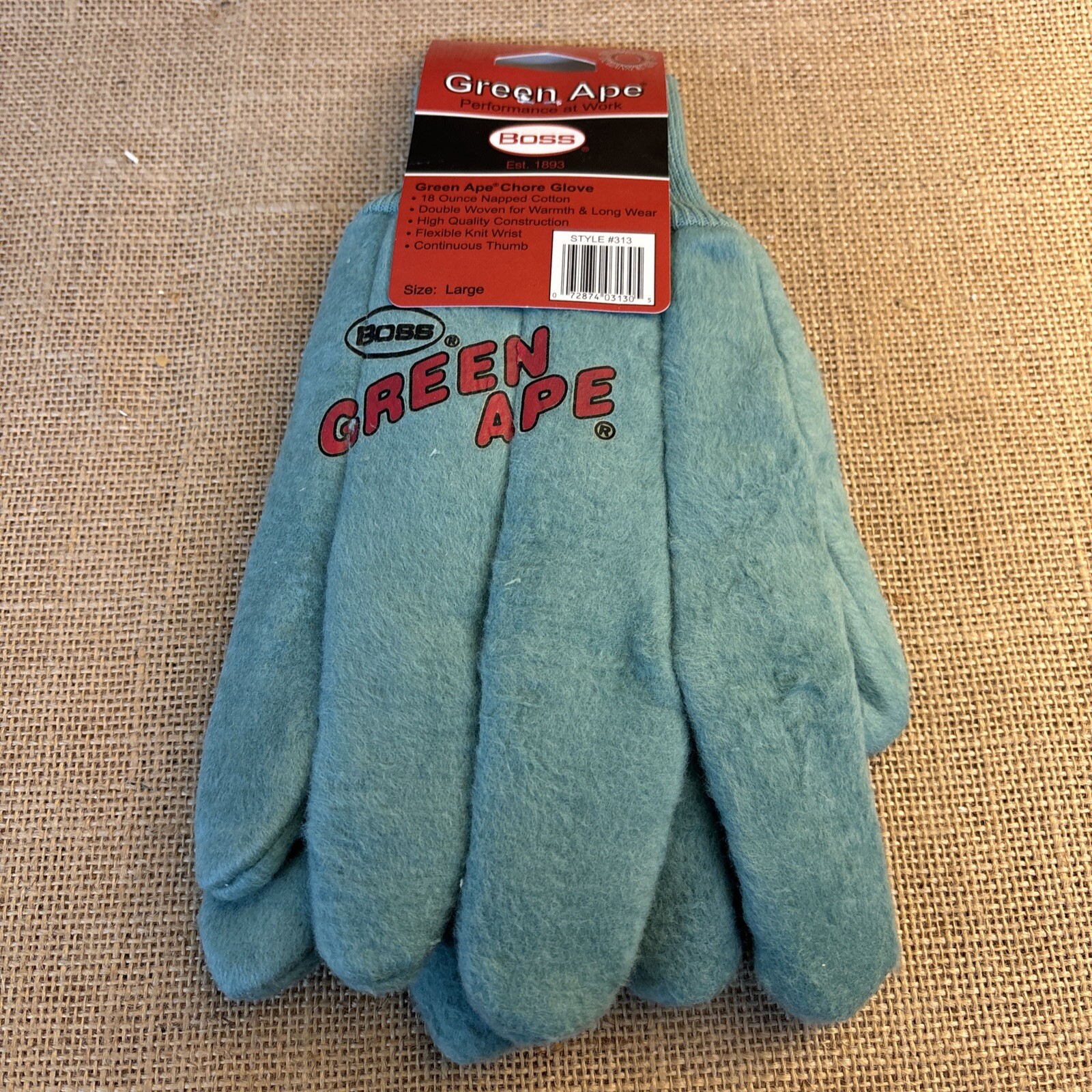 Boss 313 Green Ape Chore Glove, 18 Oz, Large
