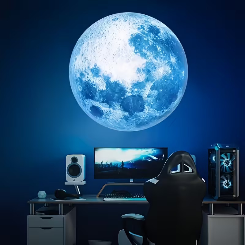 Galaxy Planet & Moon Projector Lamp LED 360° Rotating Night Light USB Powered US
