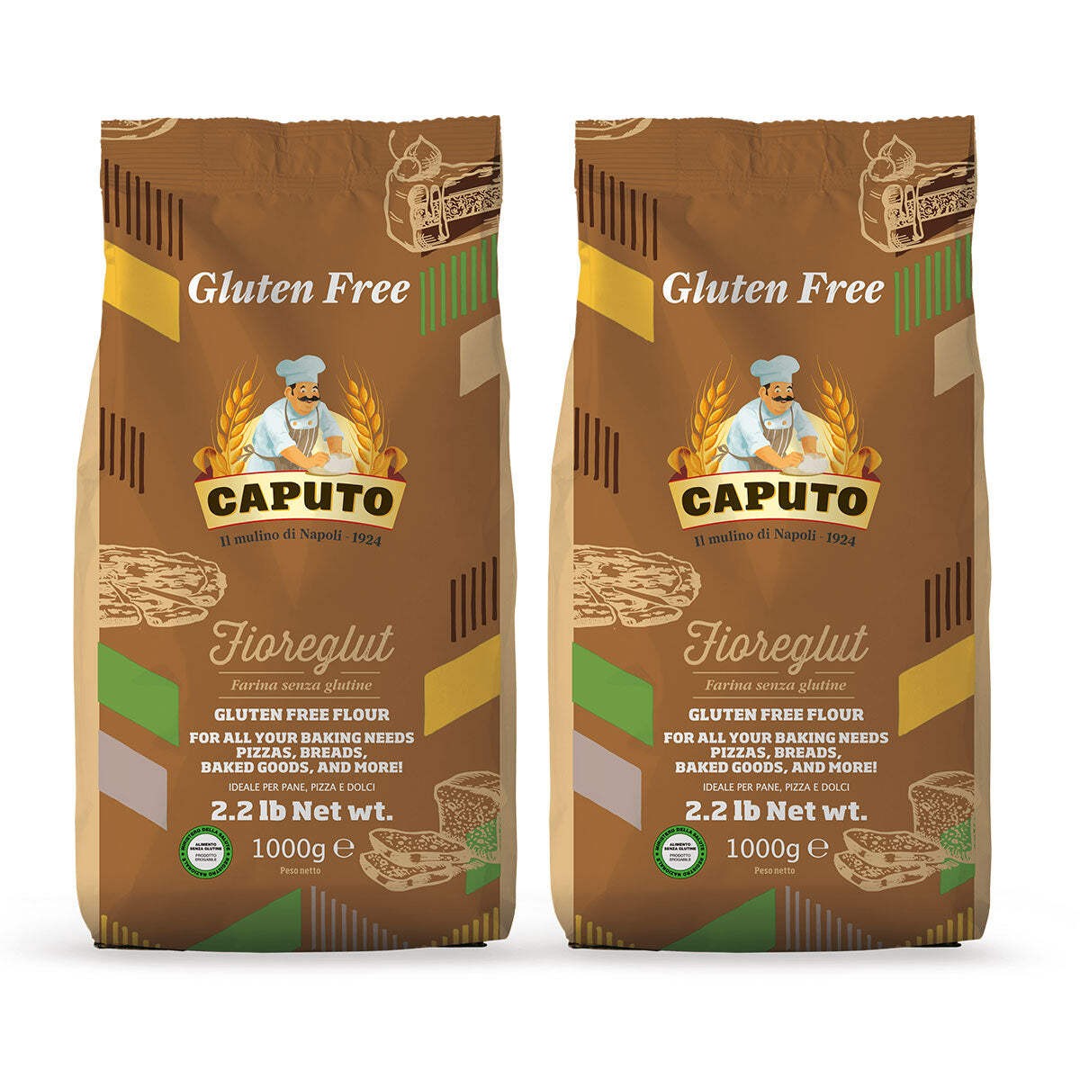 Caputo Gluten Free Flour FioreGlut - Pack of 2 (Total 4.4 LBS)