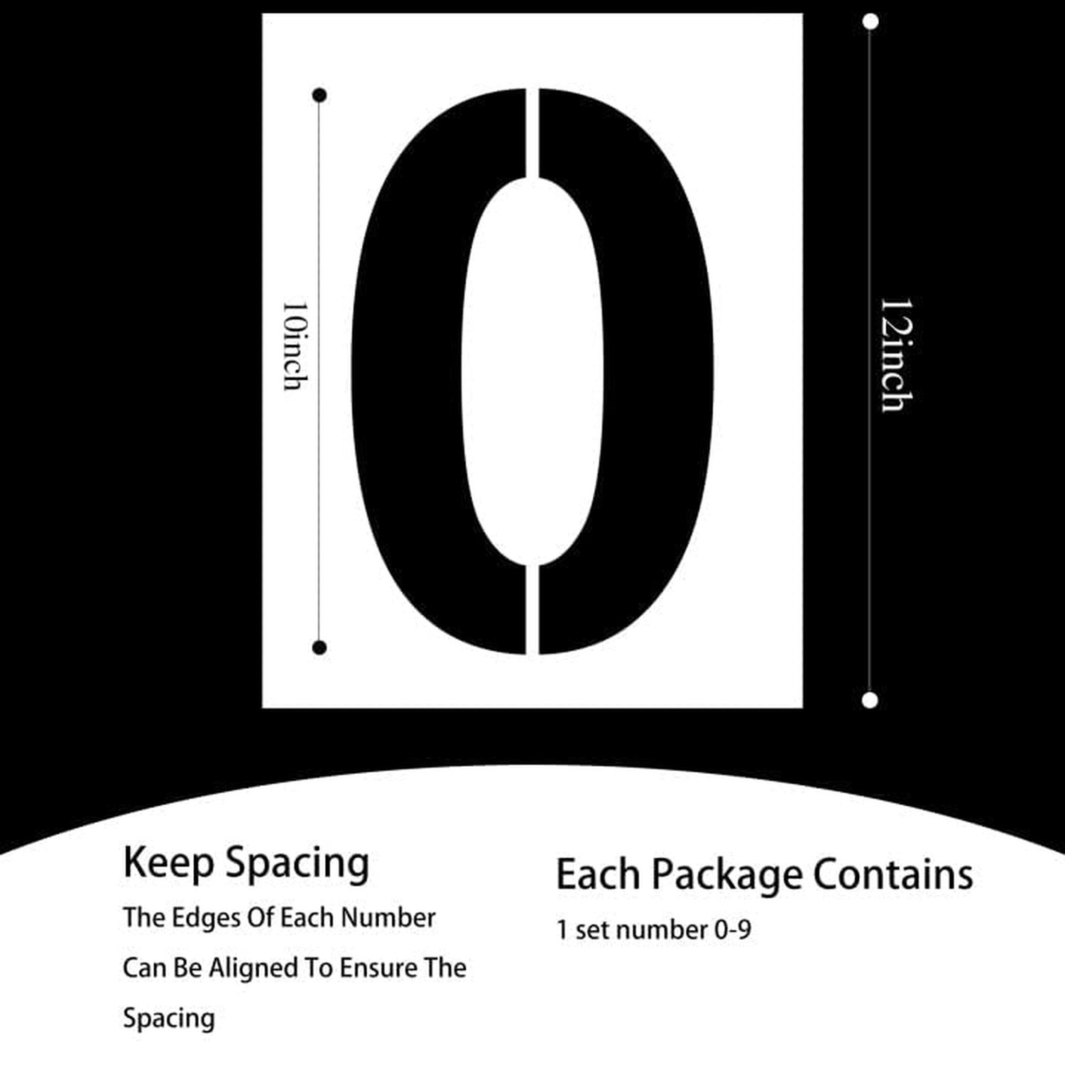 12 Inch Large Number Stencils Set Reusable Plastic Large Size Number Stencils...