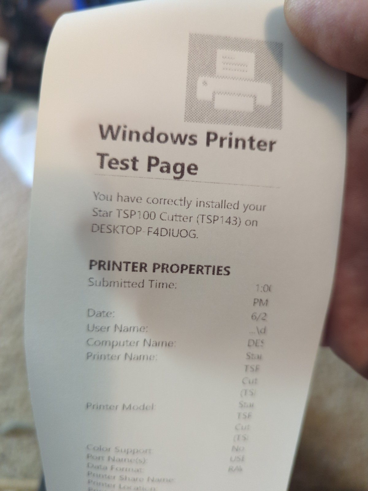 Star Micronics TSP100 FuturePRNT Thermal Receipt Printer POS w/ cables TSP143