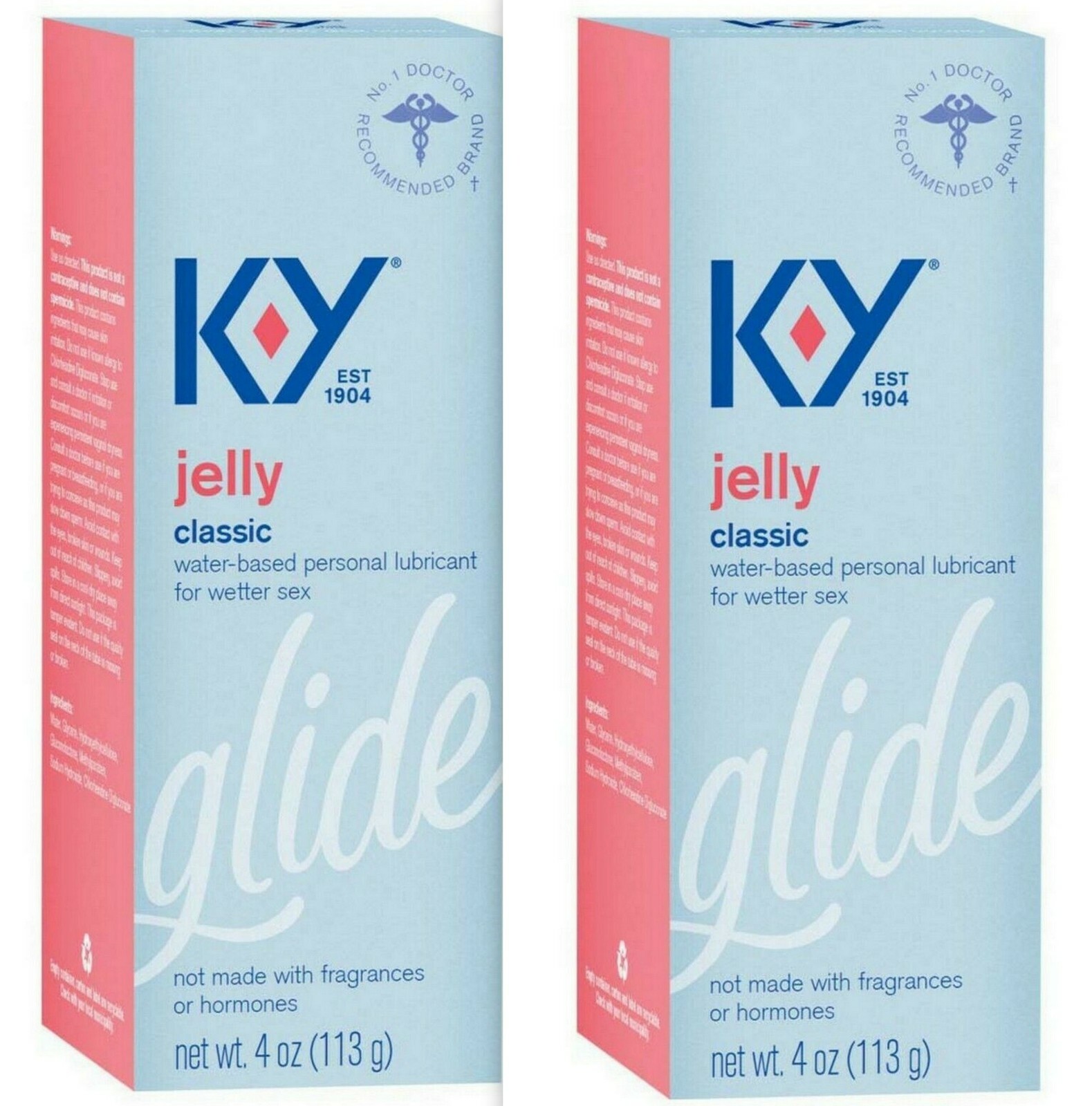 K-Y KY Jelly Personal Lubricant 4oz ( 2 pack ) -- NEW LOOK ARRIVING!