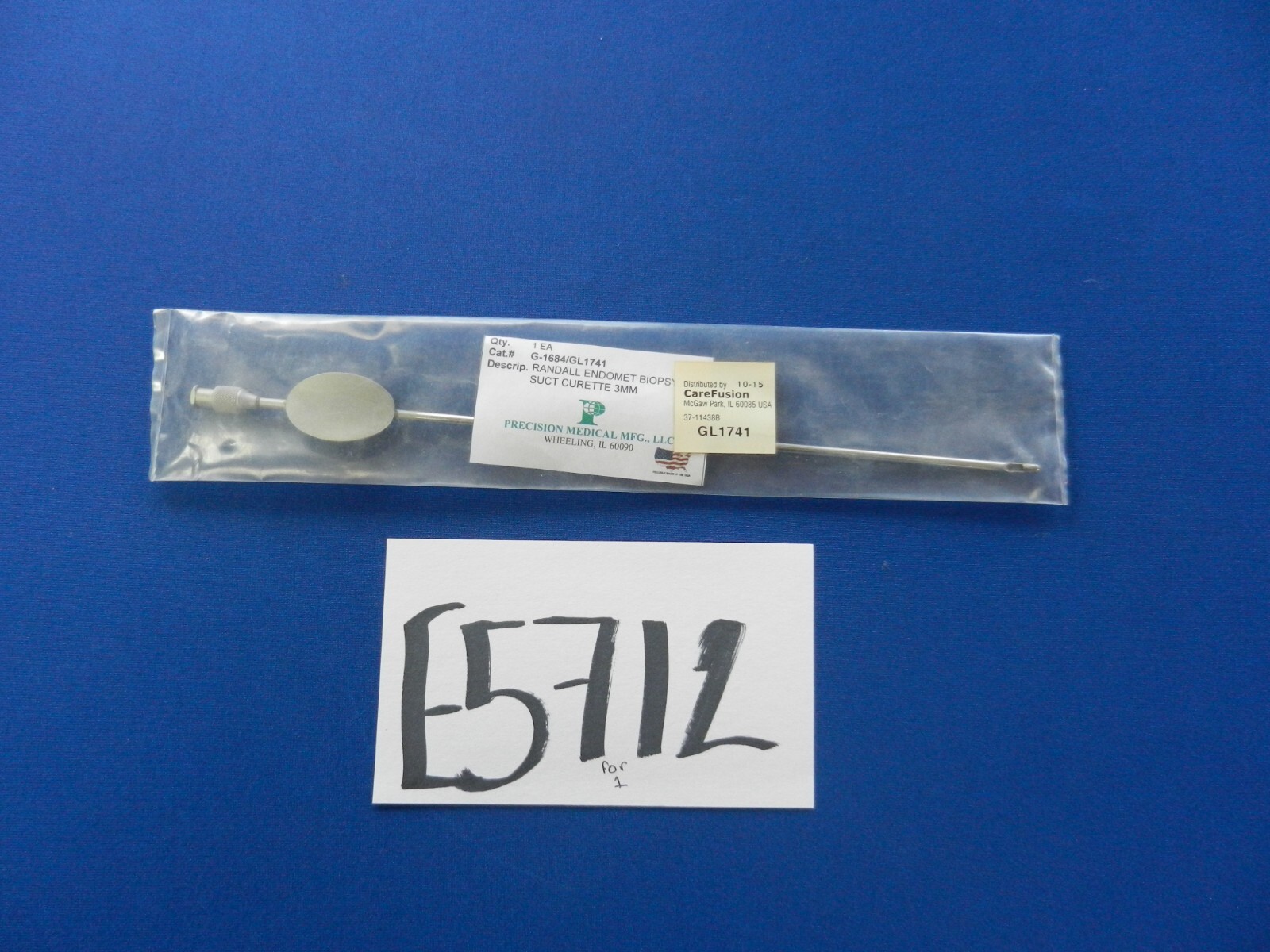 E5712 ***NEW*** V. Mueller G1684/GL1741 Randall Endomet 3.0mm Suction Curette