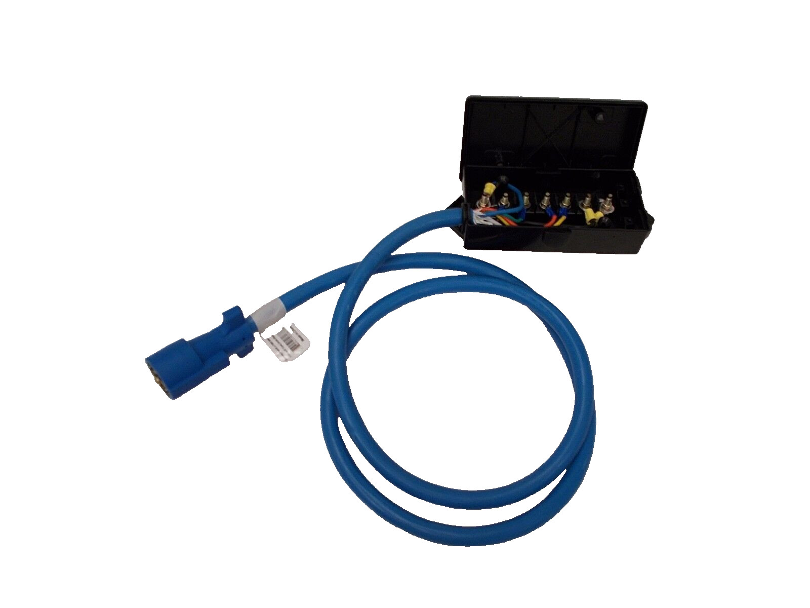 7 Way Plug Inline Pre-Wired Trailer Arctic BLUE Cord w/Junction Box 6 Ft  Cable