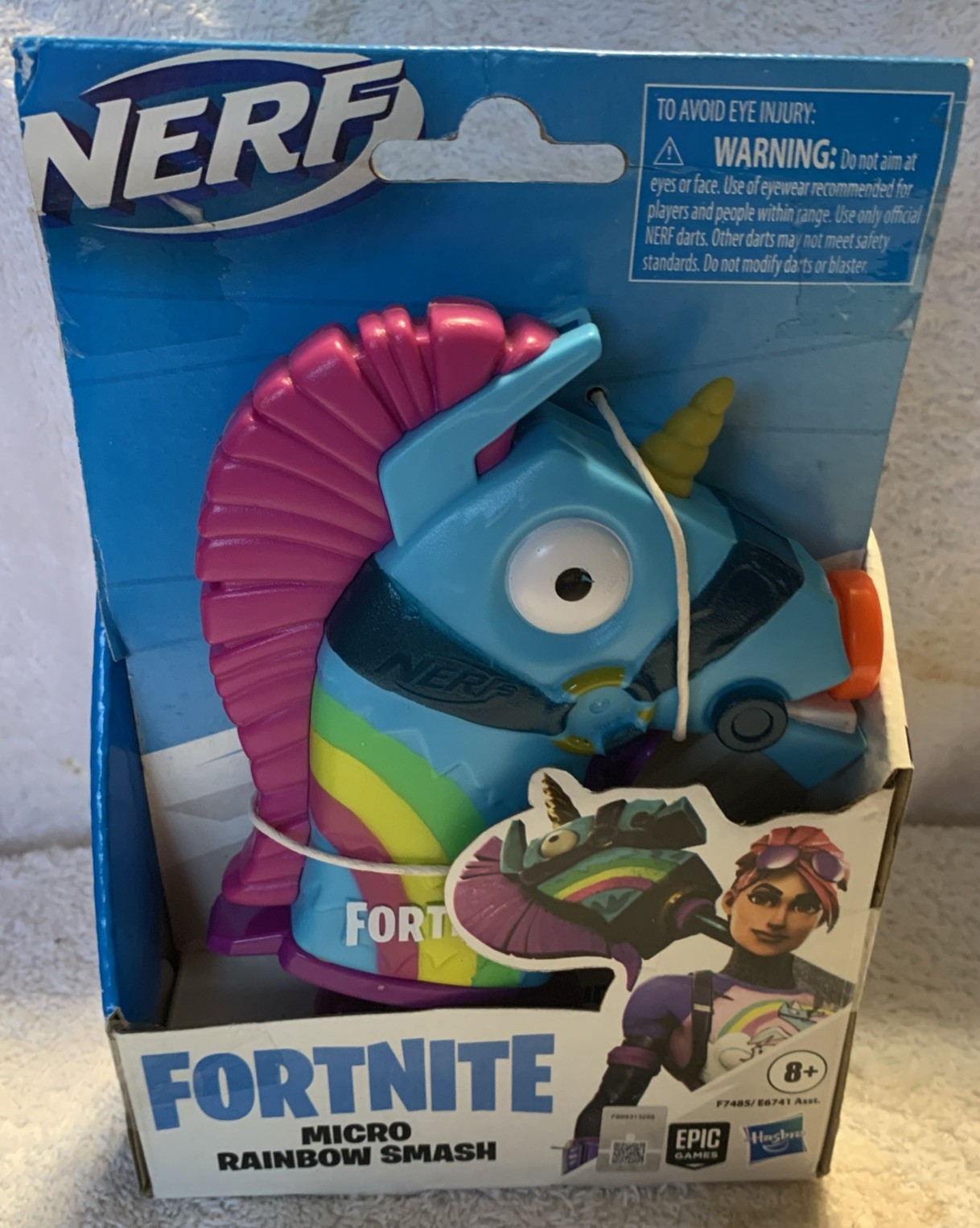 NERF MICRO SHOTS Fortnite - Micro Rainbow Smash W/Blaster & 2 Darts NEW