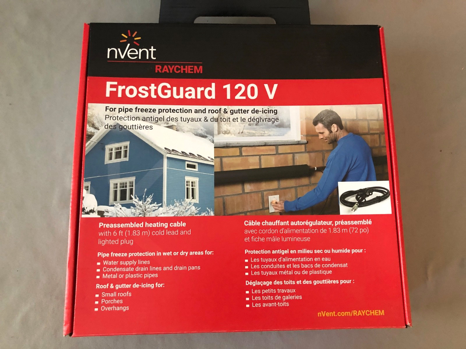 NVENT RAYCHEM 6' FROSTGUARD 120V PIPE FREEZING PROTECTION + ROOF & GUTTER