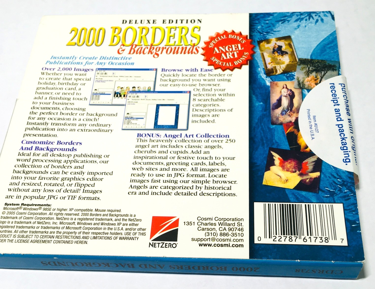 2000 Borders & Backgrounds Deluxe Edition PC CD ROM Windows 98SE XP Compatible