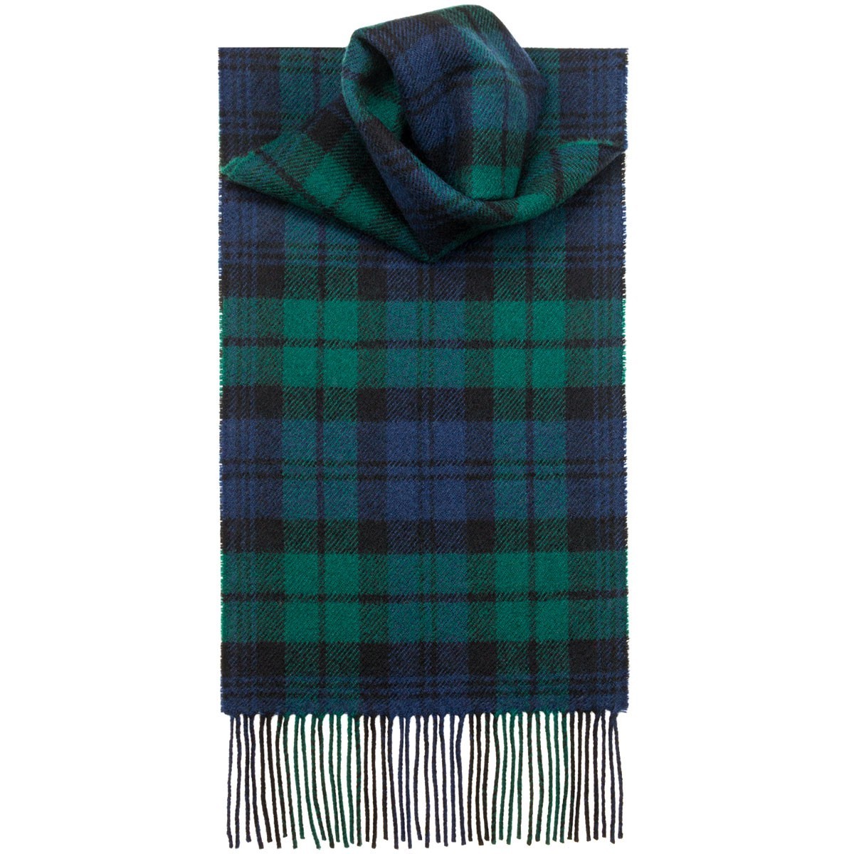 Mens Royal Stewart 100% CASHMERE Scarf Green Tartan Check Plaid Made in SCOTLAND