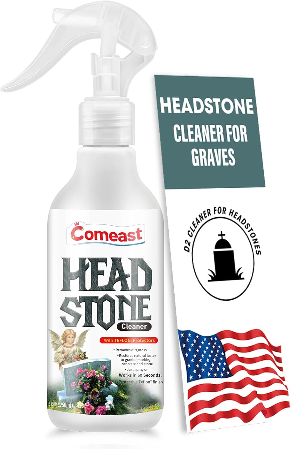 Headstone Cleaner for Graves, Cemetery, Gravestone, Tombstone Cleaner Solution R