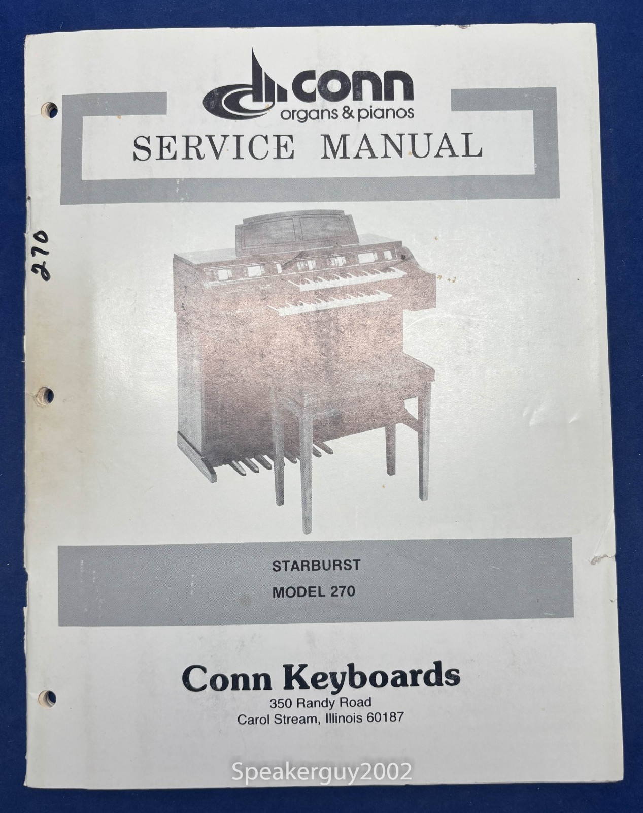 Original Conn Organ Service Manual / Starburst 270