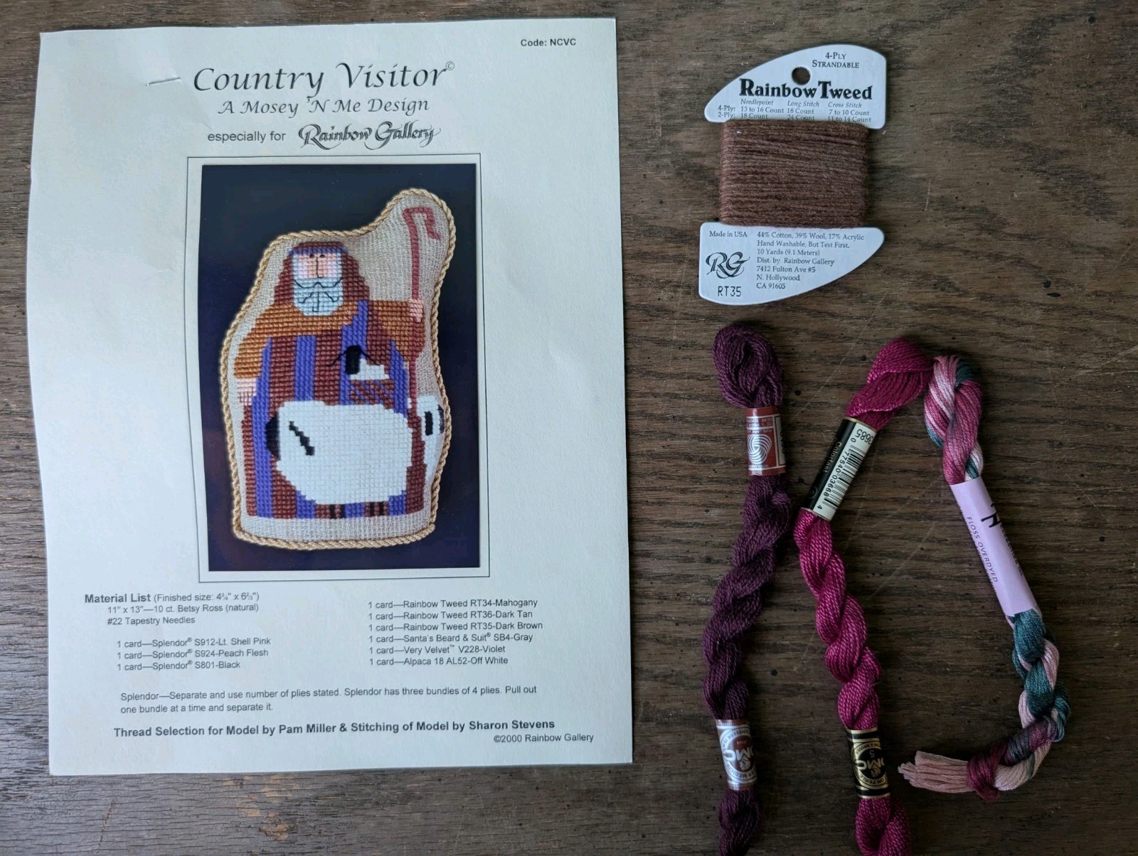 Lot of 10 Rainbow Gallery Nativity Needlepoint Patterns w/ Thread Material 2000