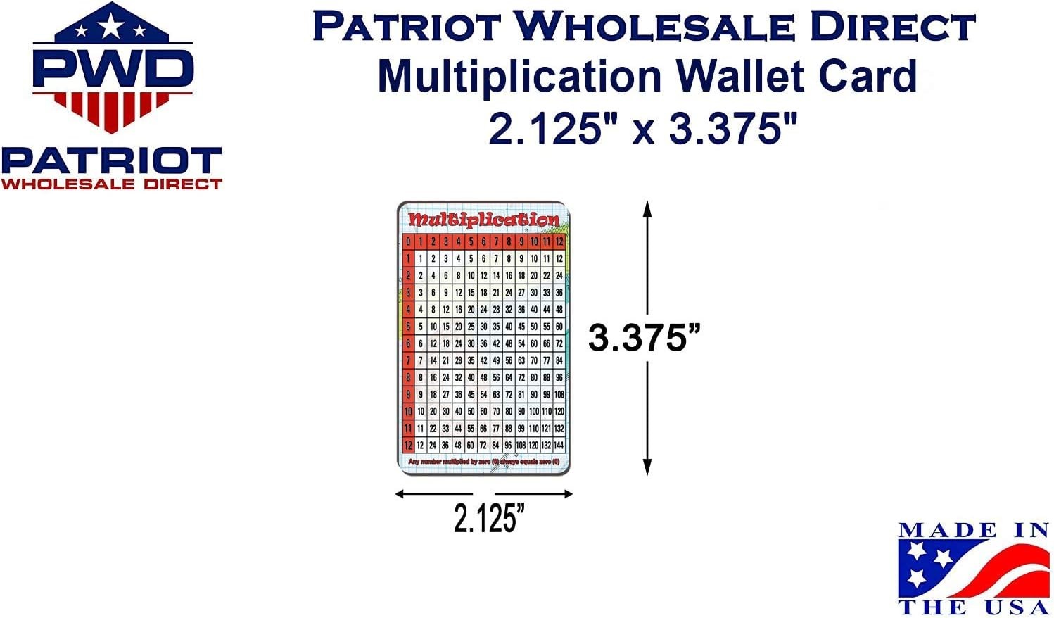 Essential Pocket Multiplication Card - Quick Reference for On-the-Go Learning