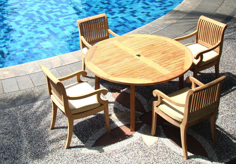 A-Grade Teak Wood 48" Round Dining Table Outdoor Patio Garden New