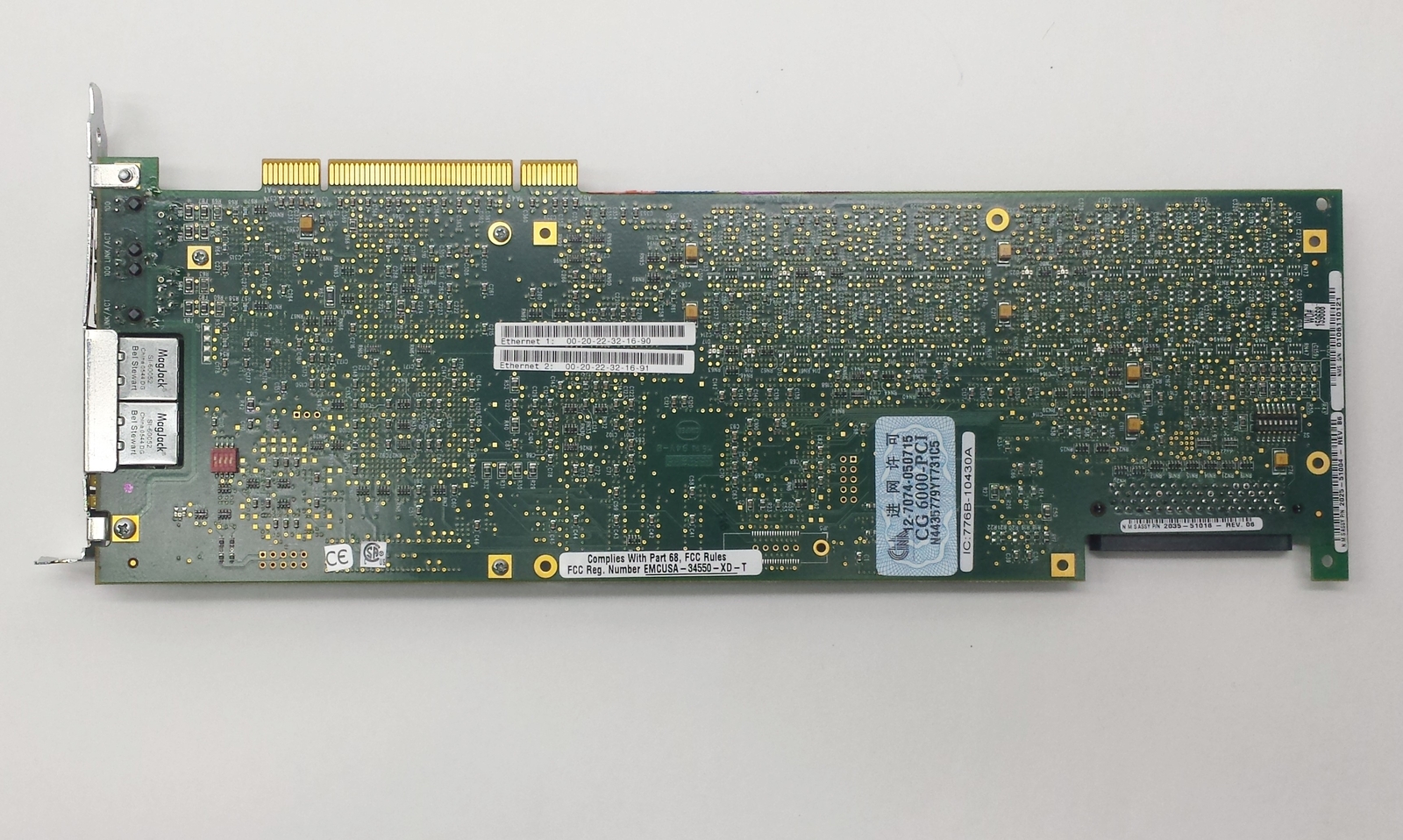 NMS NATURAL MICROSYSTEMS CG6000 CG 6000 T1/E1 ETHERNET INTERFACE PCI BOARD VOIP