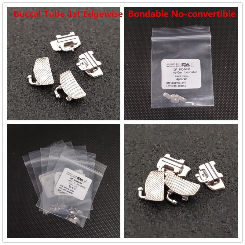 10 Packs Dental Orthodontic Buccal Tube 1st Edgewise Bondable No-convertible