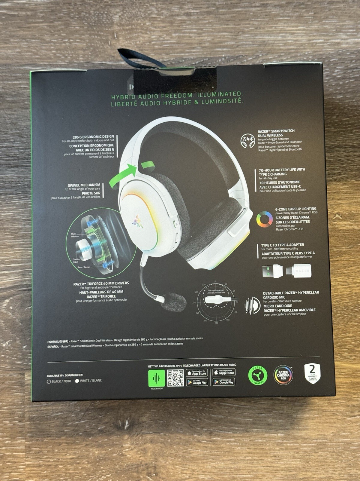 Brand New Razer Barracuda X Chroma Wireless Gaming USB Bluetooth Headset