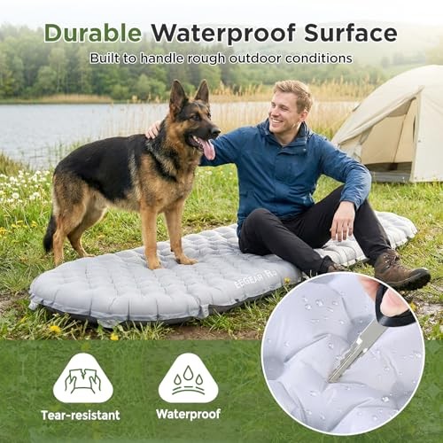CumbreX Sleeping Pad for Camping with 9 R-Value, 4” Thick Regular Grey